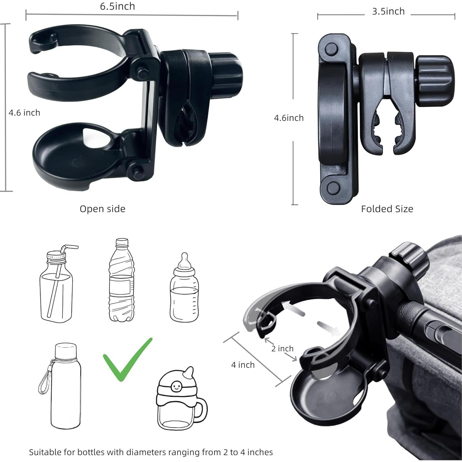 Soporte Plegable para Vaso Ezkindheit EZ-CUPHOLDER Negro