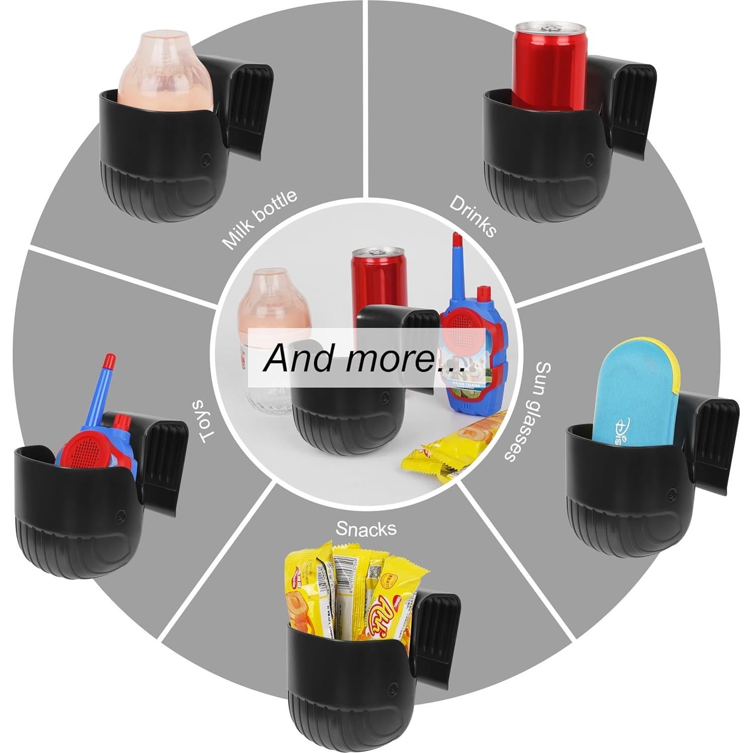 Soporte Universal para Tazas Ihaapsi Negro - Ajuste para Coche y Carritos