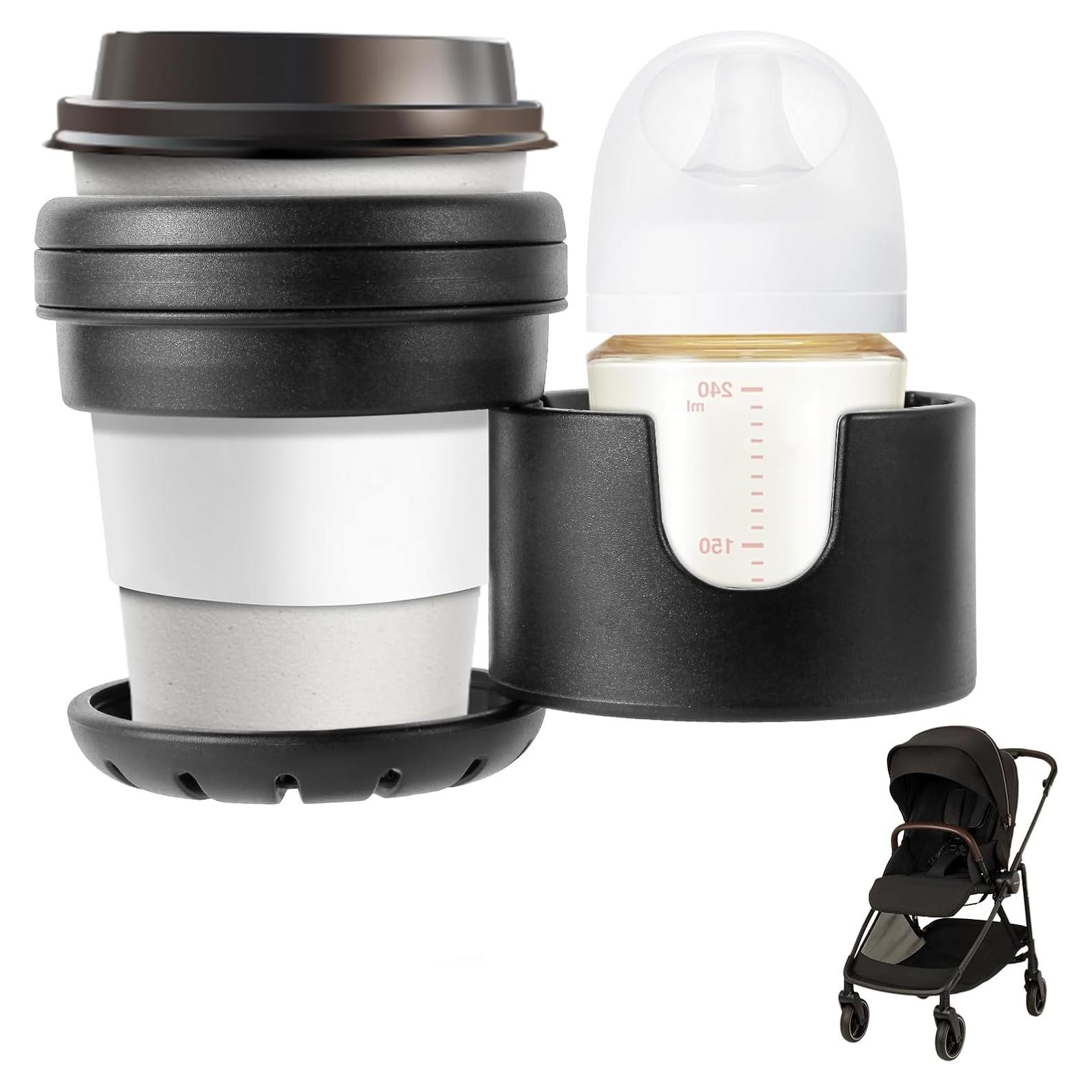 Soporte Doble para Tazas yoamez para Cochecitos Nuna - ABS y Silicona