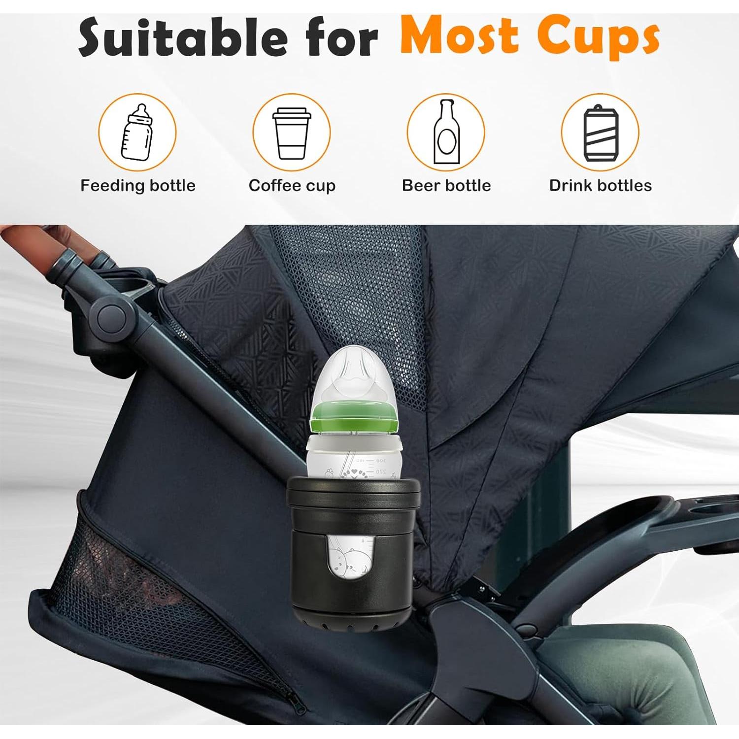 Soporte Doble para Tazas yoamez para Cochecitos Nuna - ABS y Silicona