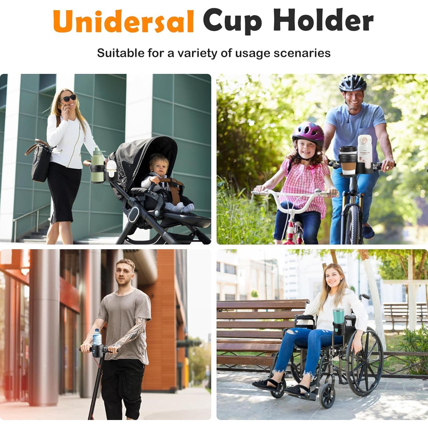 Soporte Doble para Tazas yoamez para Cochecitos Nuna - ABS y Silicona