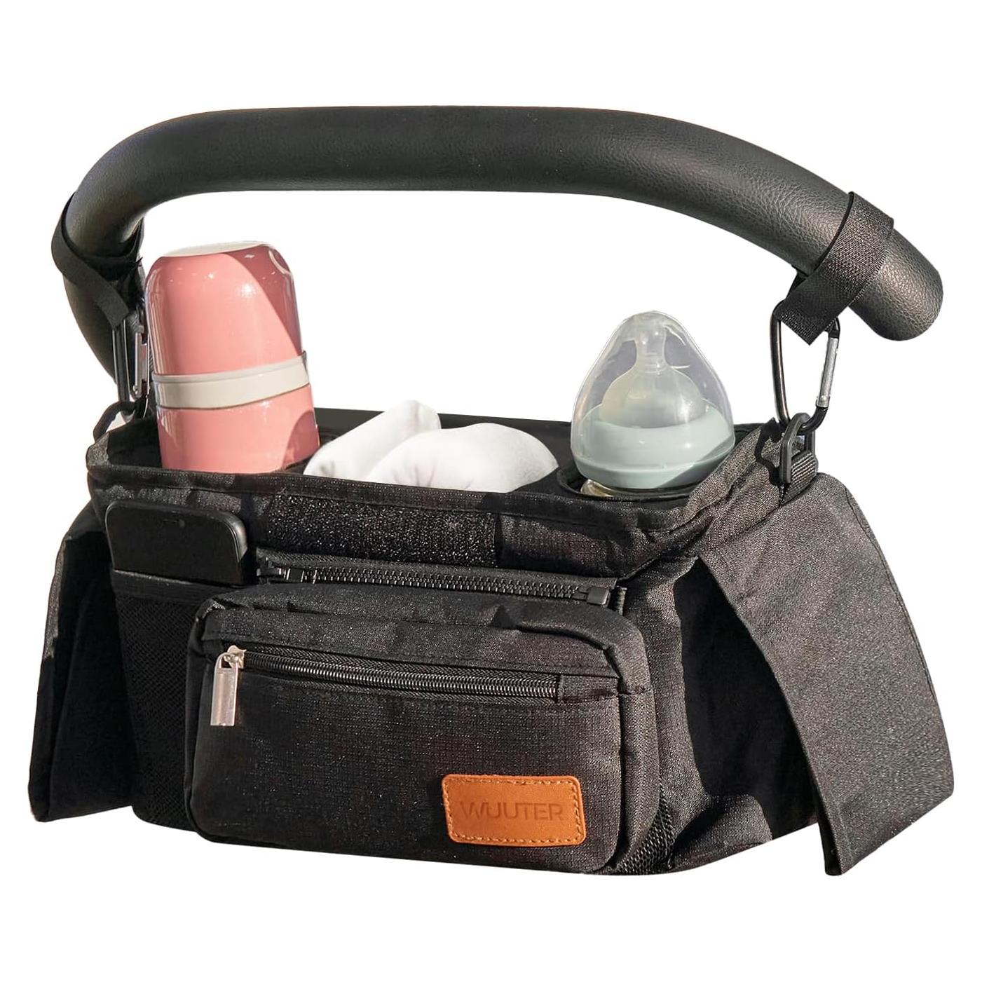 Organizador de Cochecito WUUTER Negro con Soporte para Vaso