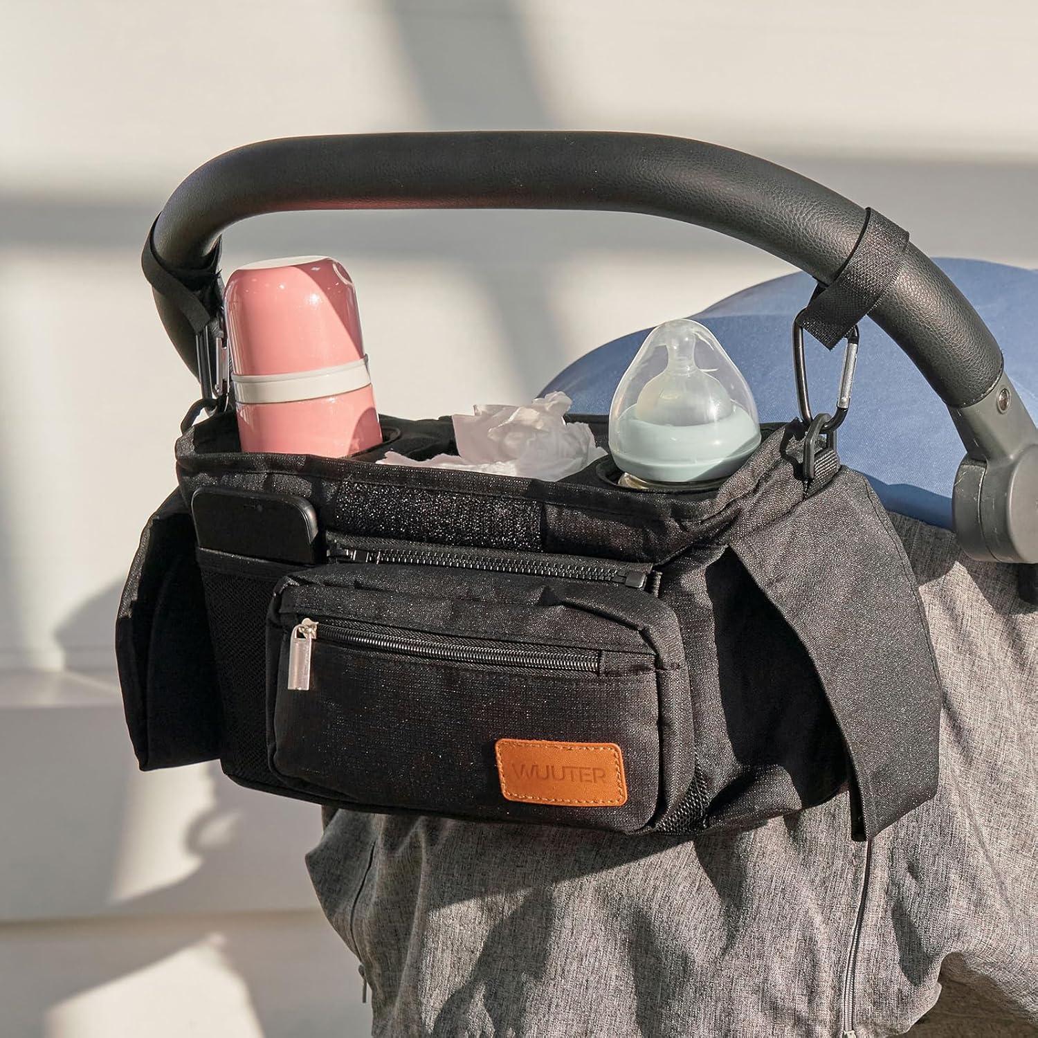 Organizador de Cochecito WUUTER Negro con Soporte para Vaso