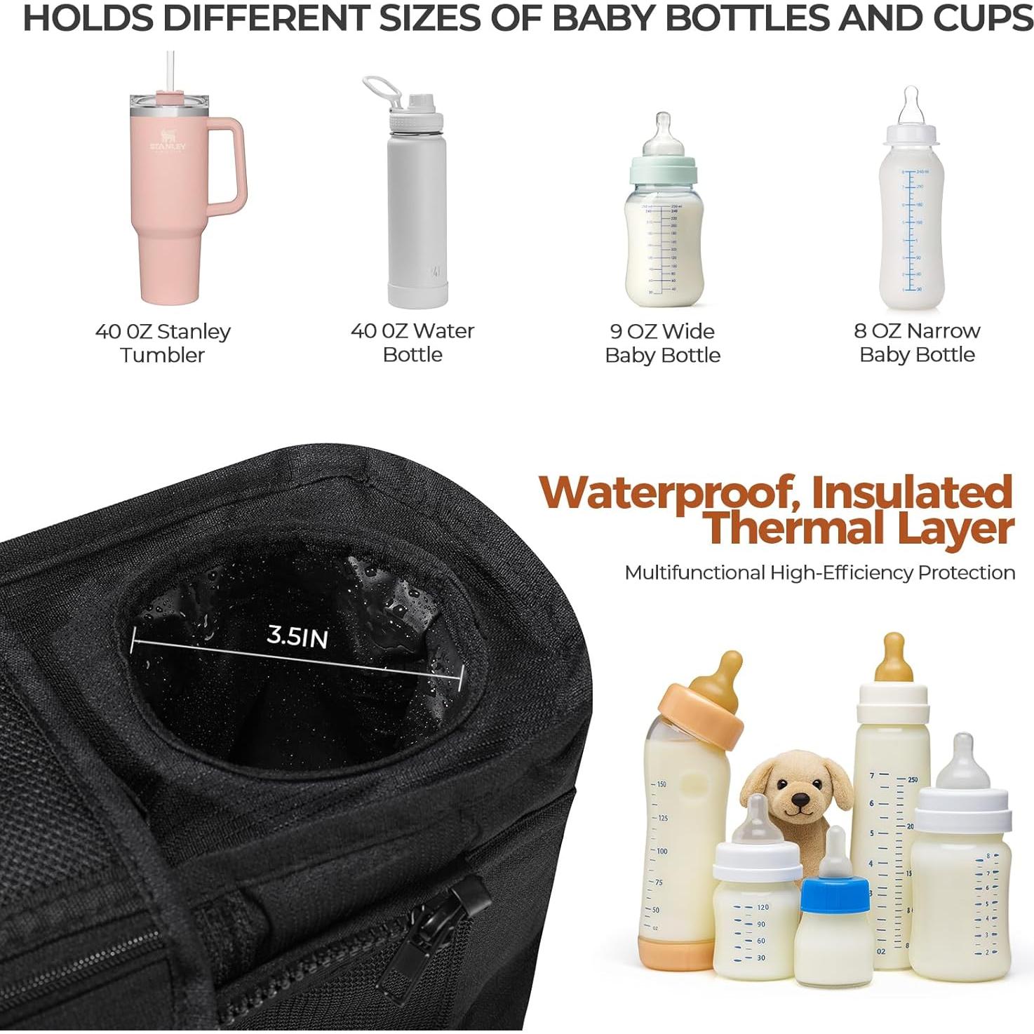 Organizador de Cochecito WUUTER Negro con Soporte para Vaso