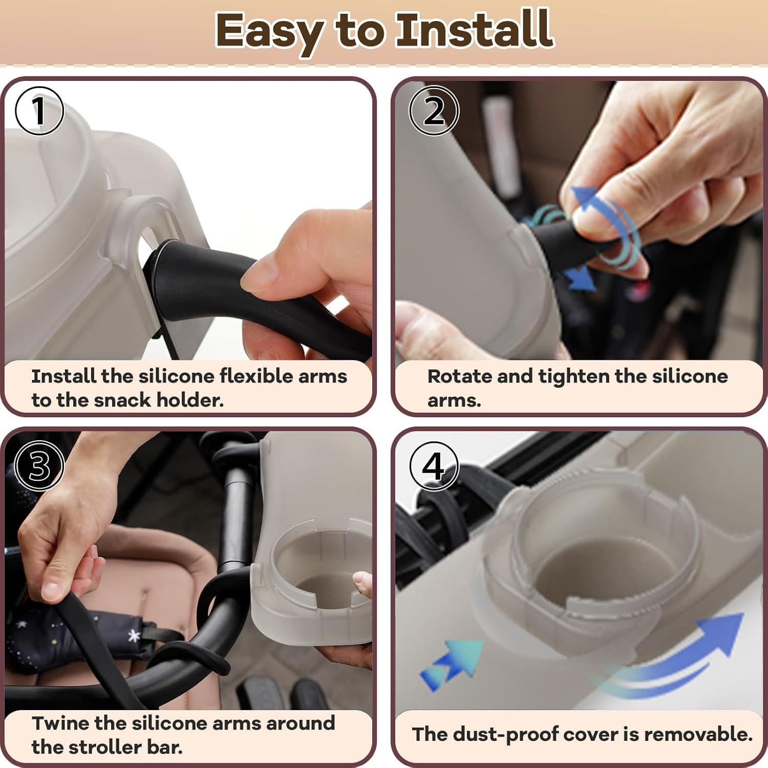 Bandeja para Cochecito Seven Sparta V4 con Soporte para Tazas