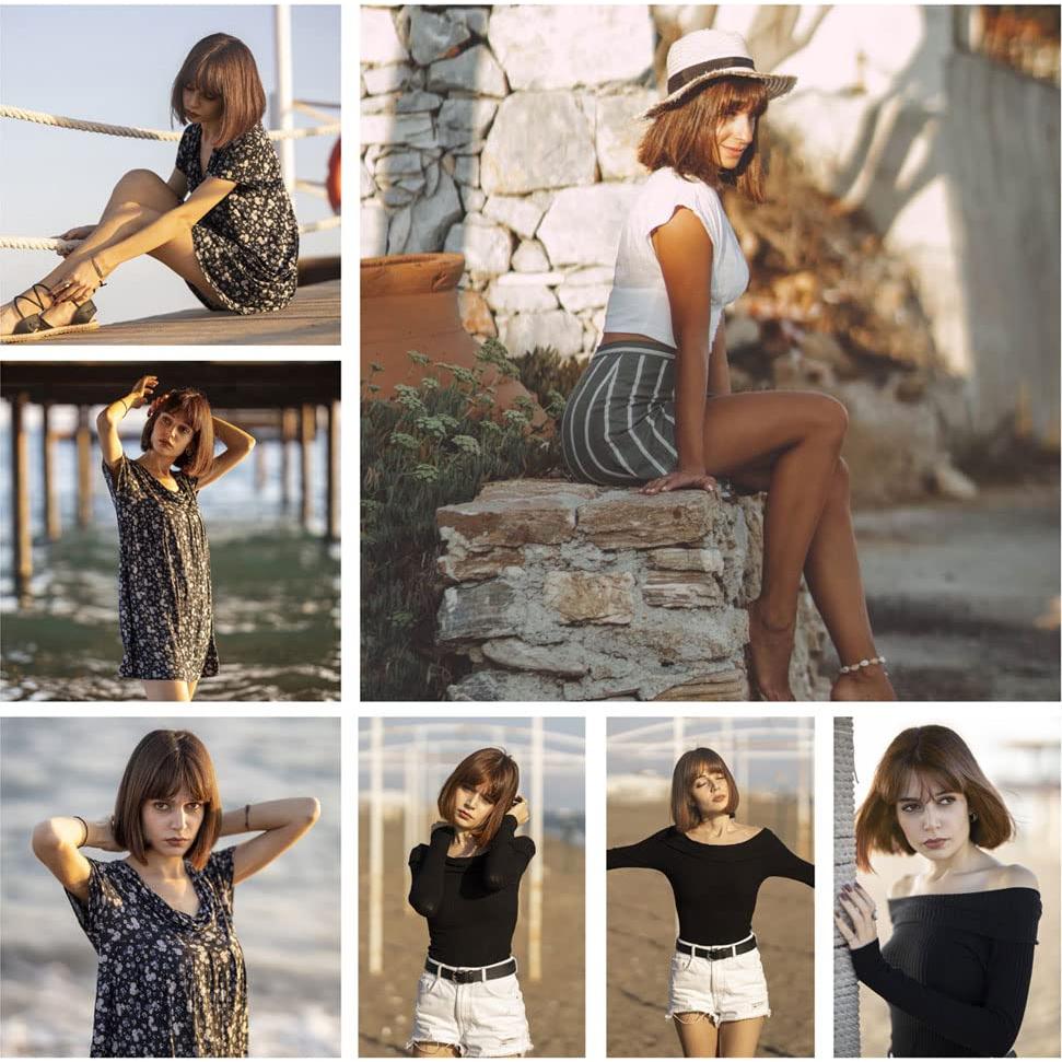 Peluca Bob Recta Corto Onpep con Flequillo Color Miel 30 cm