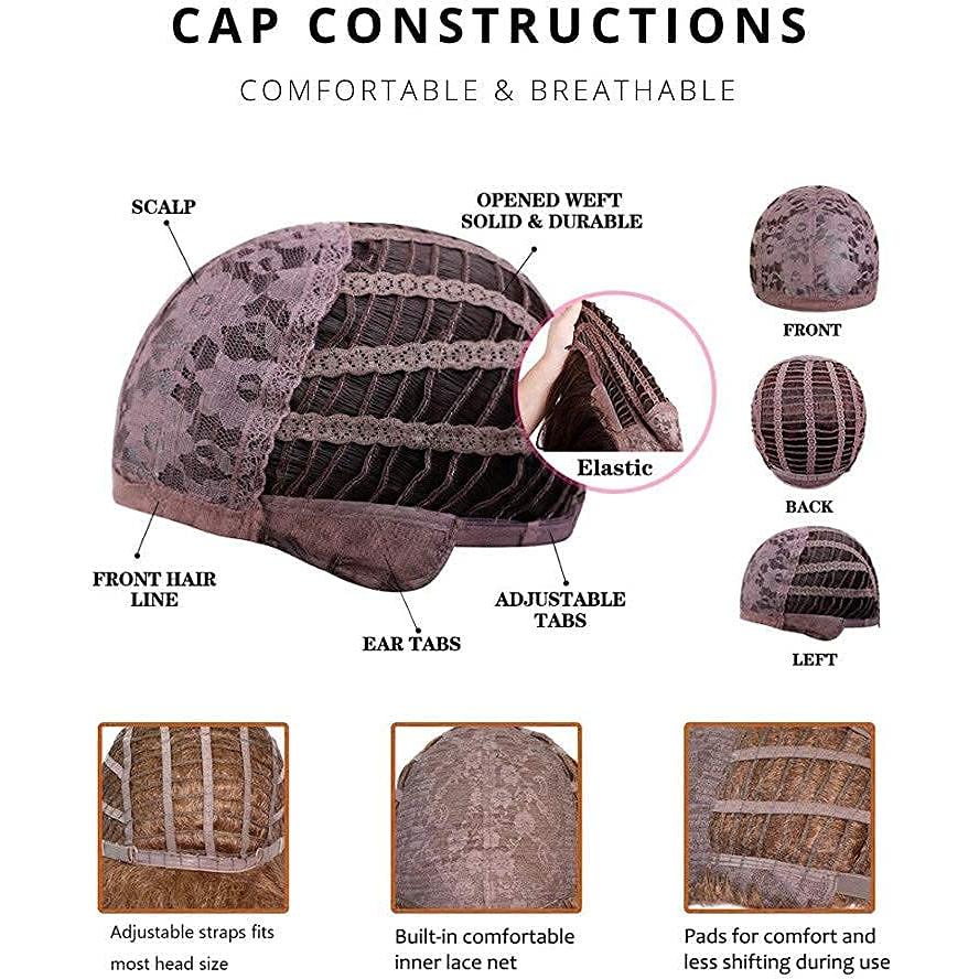 Peluca Bob Recta Corto Onpep con Flequillo Color Miel 30 cm