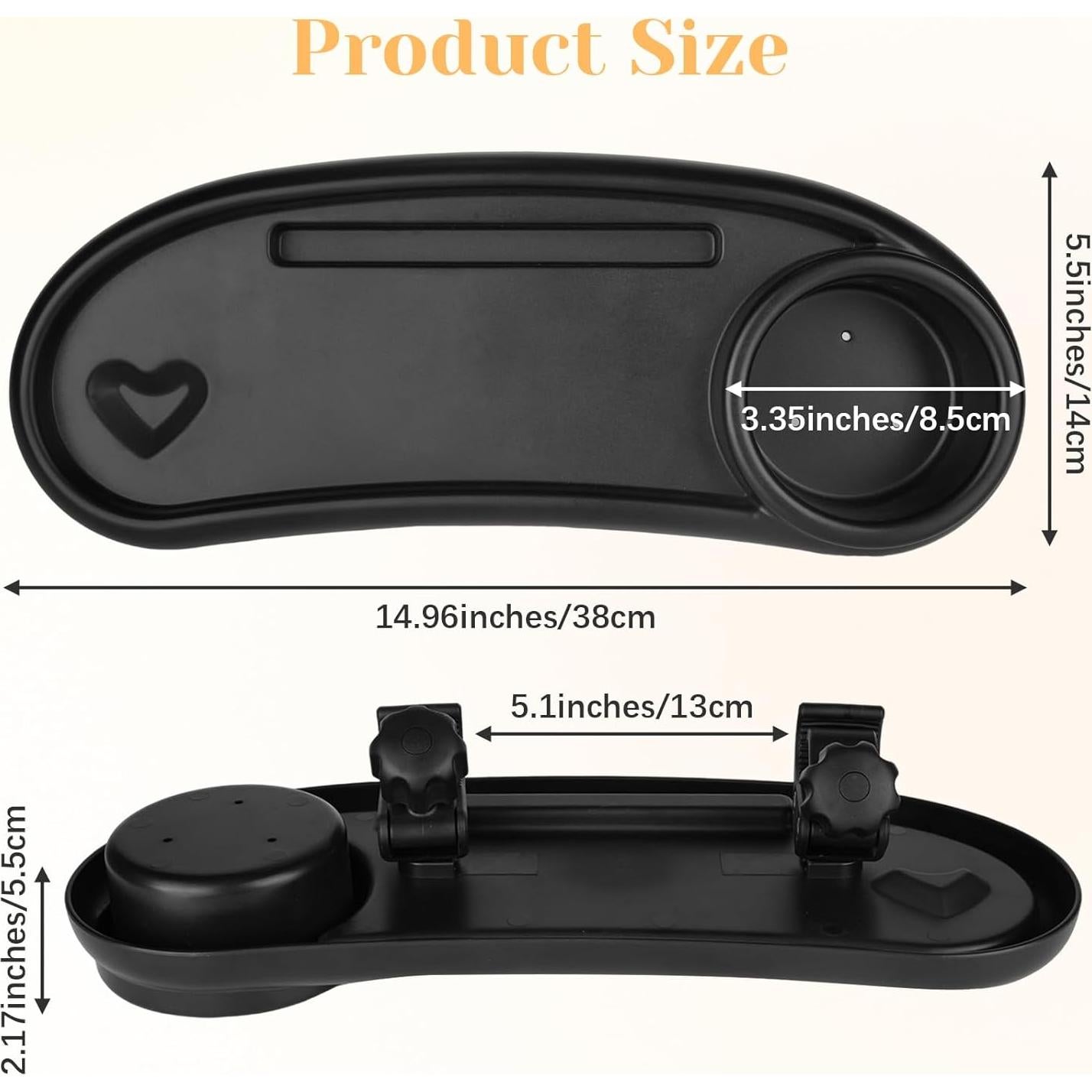 Bandeja de Snacks Ajustable para Cochecito con Soporte para Vaso