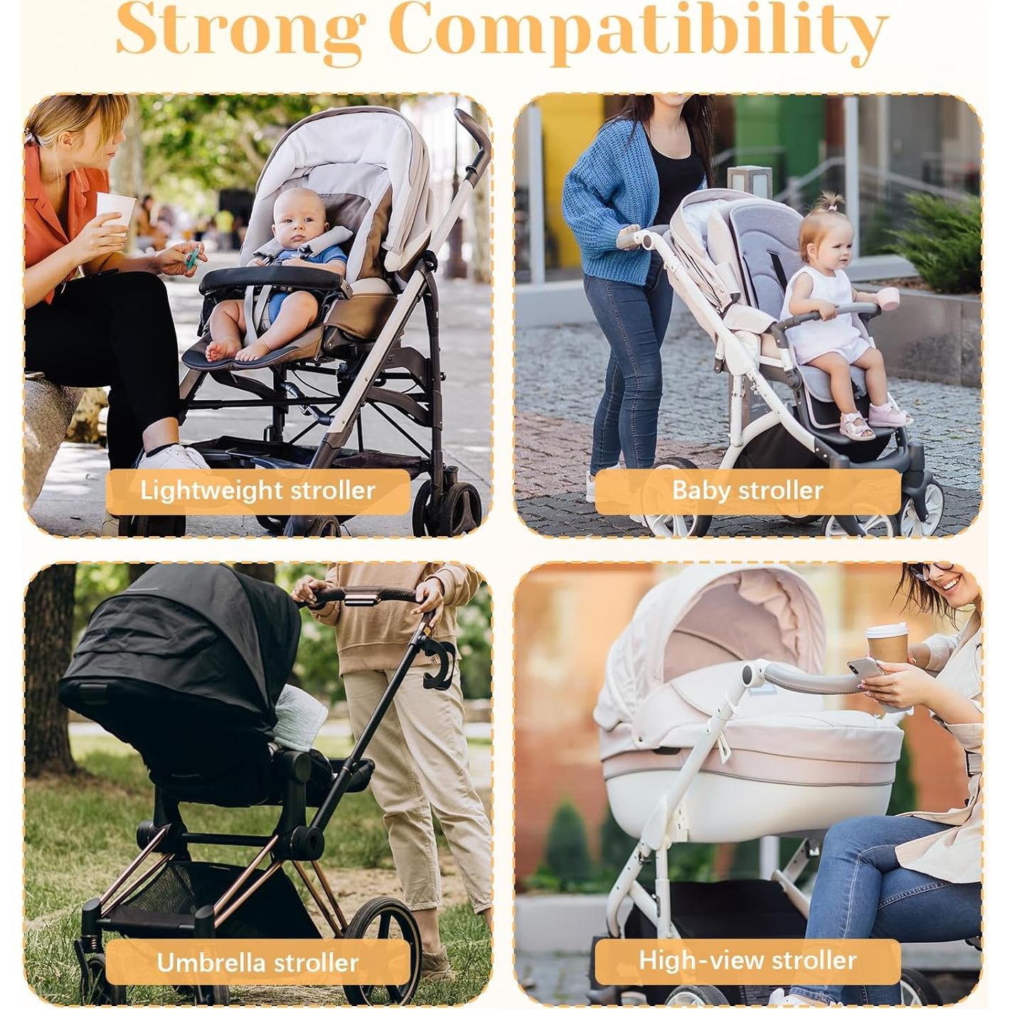 Bandeja de Snacks Ajustable para Cochecito con Soporte para Vaso