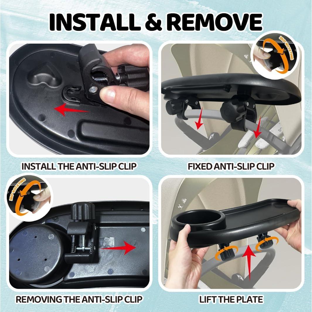 Bandeja para bocadillos universal Sjxsimwoo para cochecito