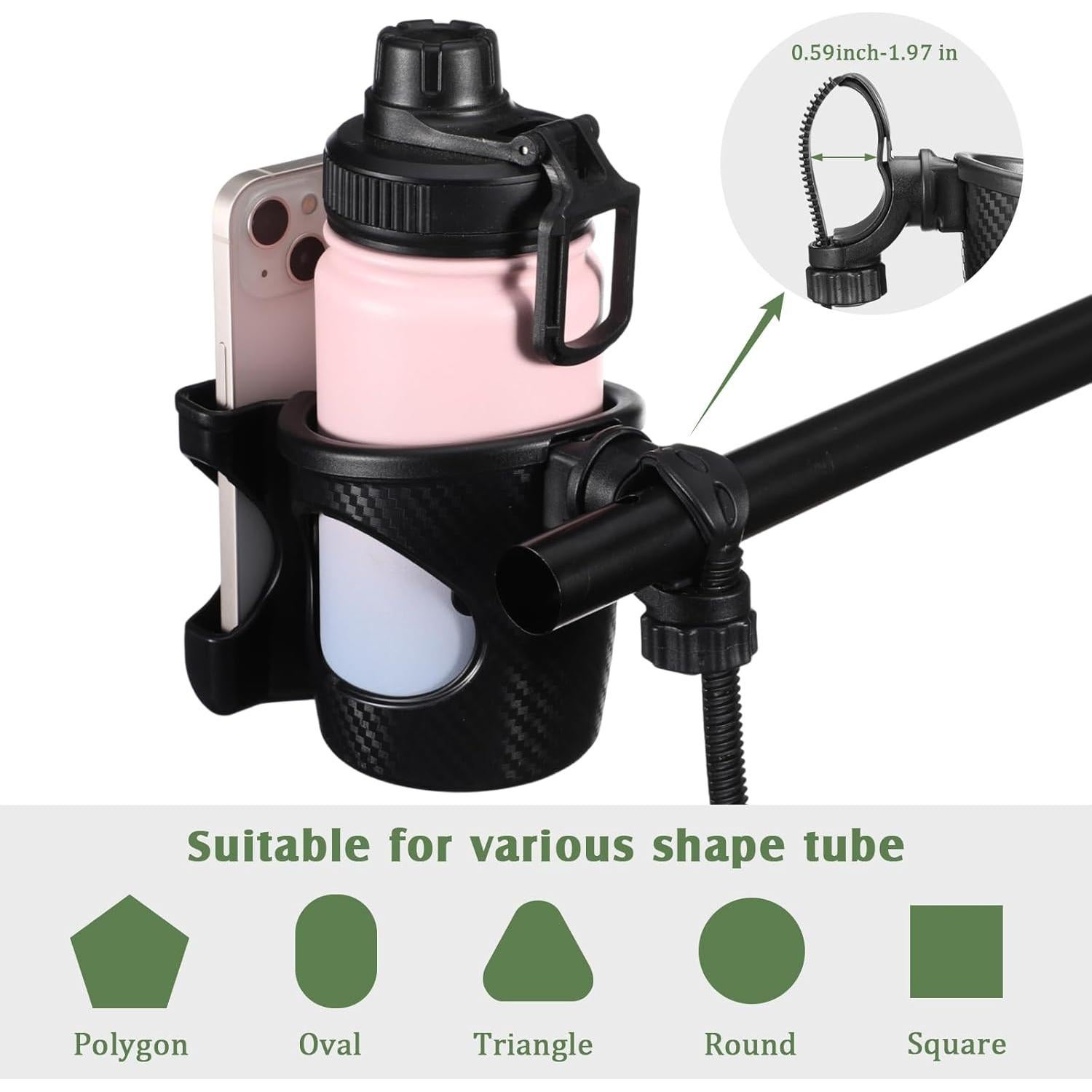 Soporte para Tazas de Carro de Golf Wonderjune 2 en 1 Negro