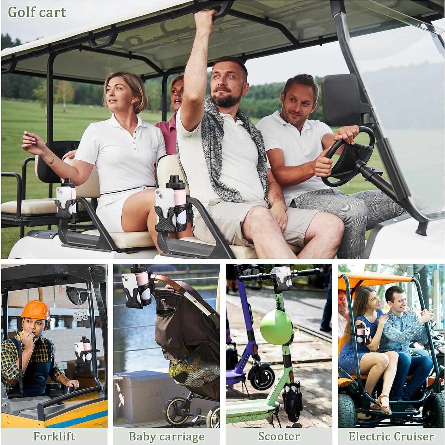 Soporte para Tazas de Carro de Golf Wonderjune 2 en 1 Negro