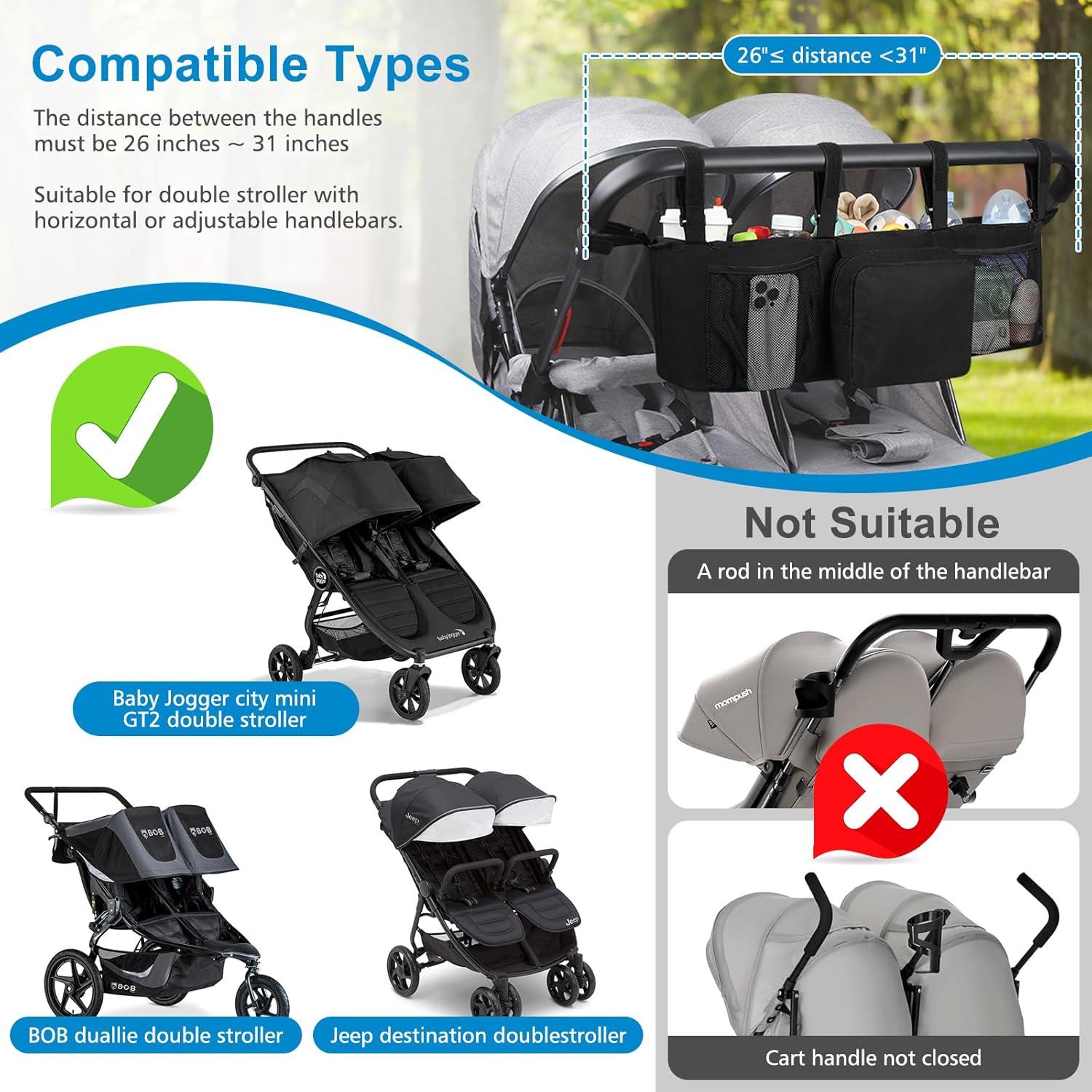Organizador Doble Accmor para Carriola Bob Duallie y Baby Jogger
