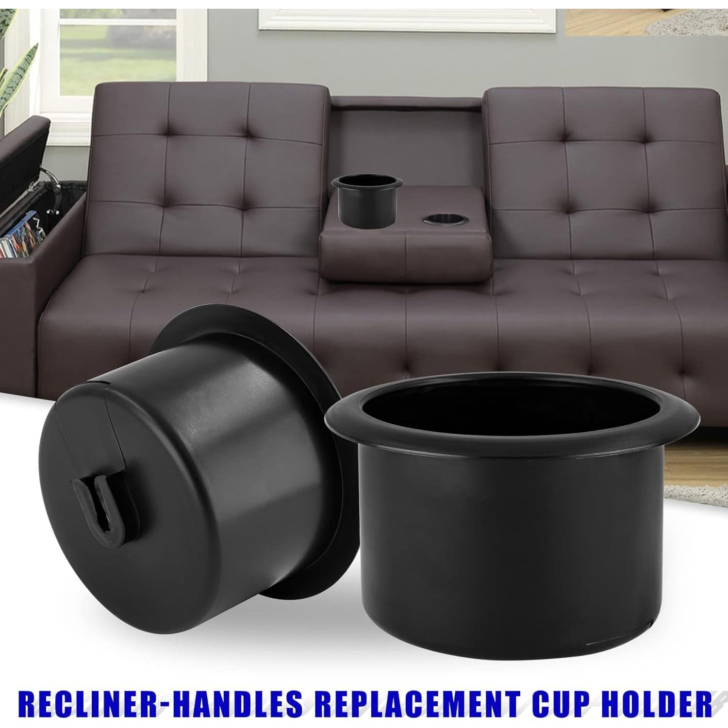 Portavasos Waziaqoc 2PCS para Silla y Coche, 86mm Negro