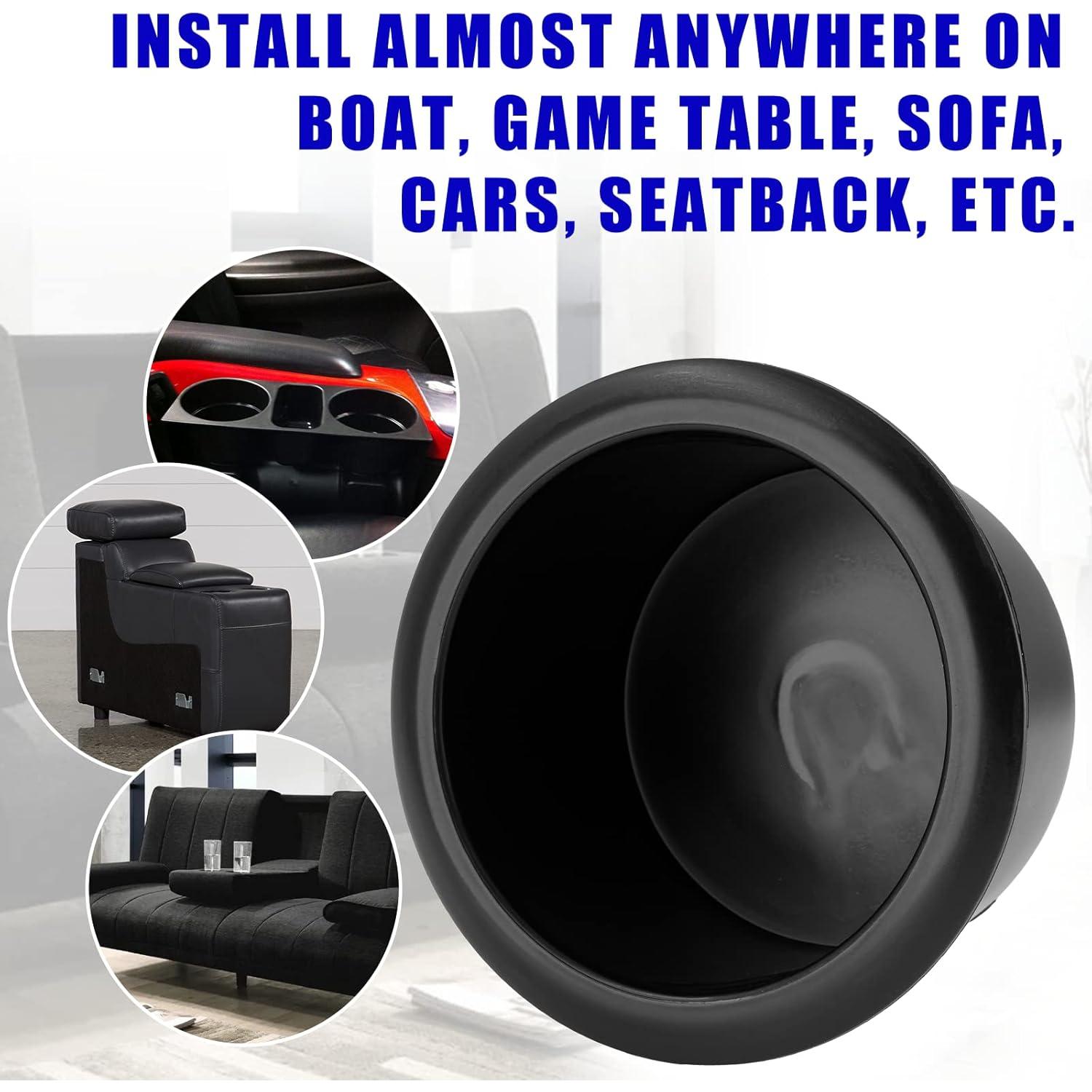 Portavasos Waziaqoc 2PCS para Silla y Coche, 86mm Negro