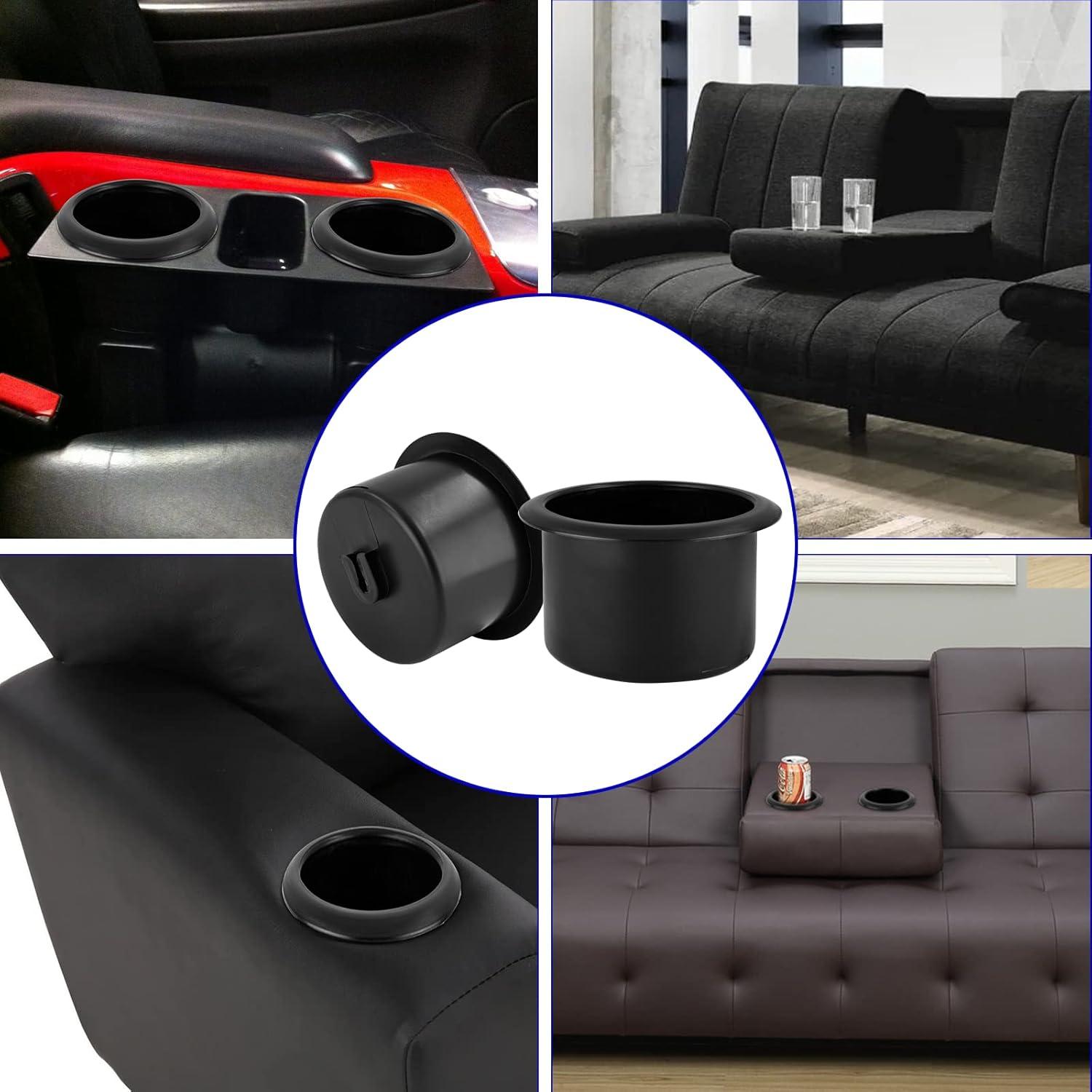 Portavasos Waziaqoc 2PCS para Silla y Coche, 86mm Negro