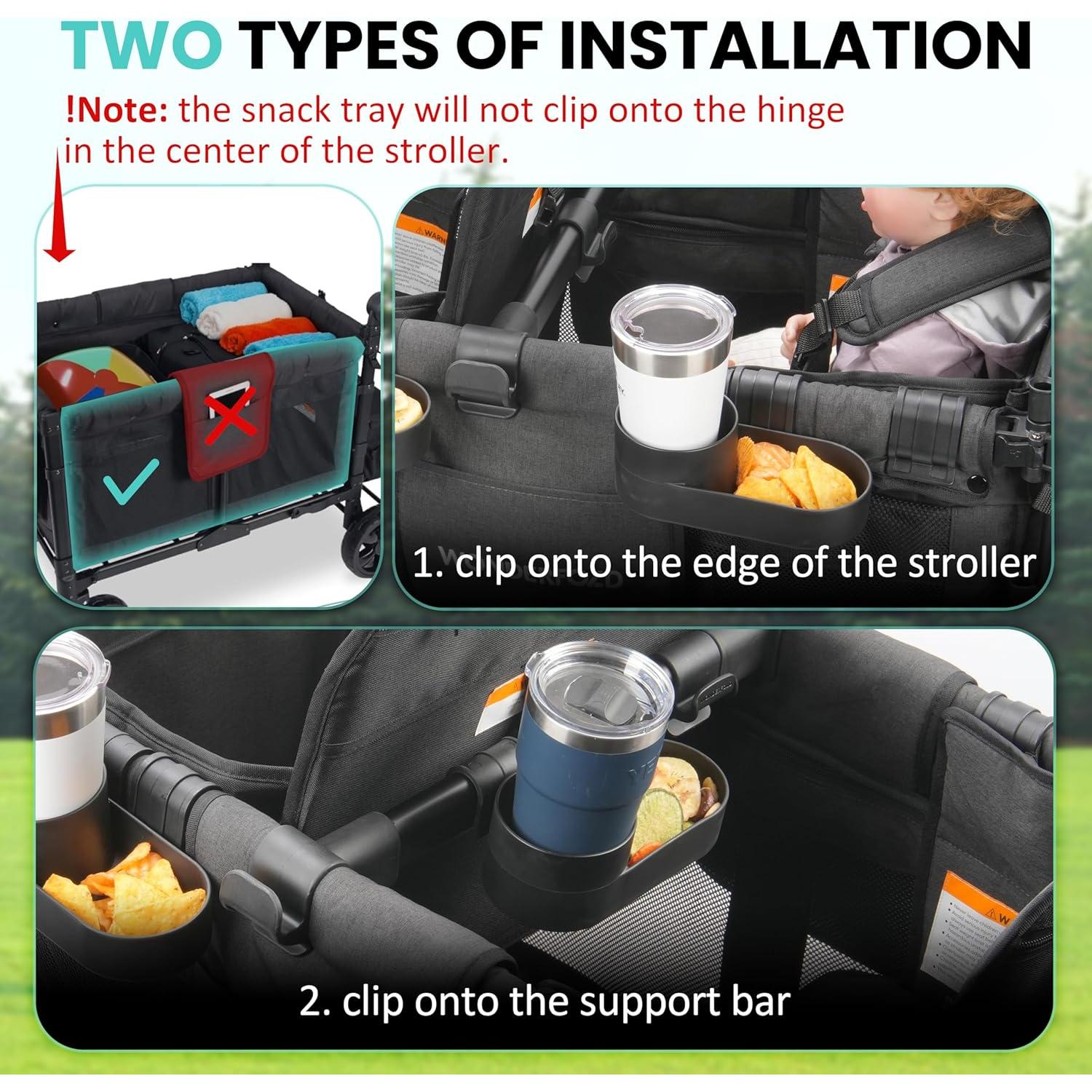 Barra de Soporte y Bandeja de Snack VIOTIIN para Carro de Paseo