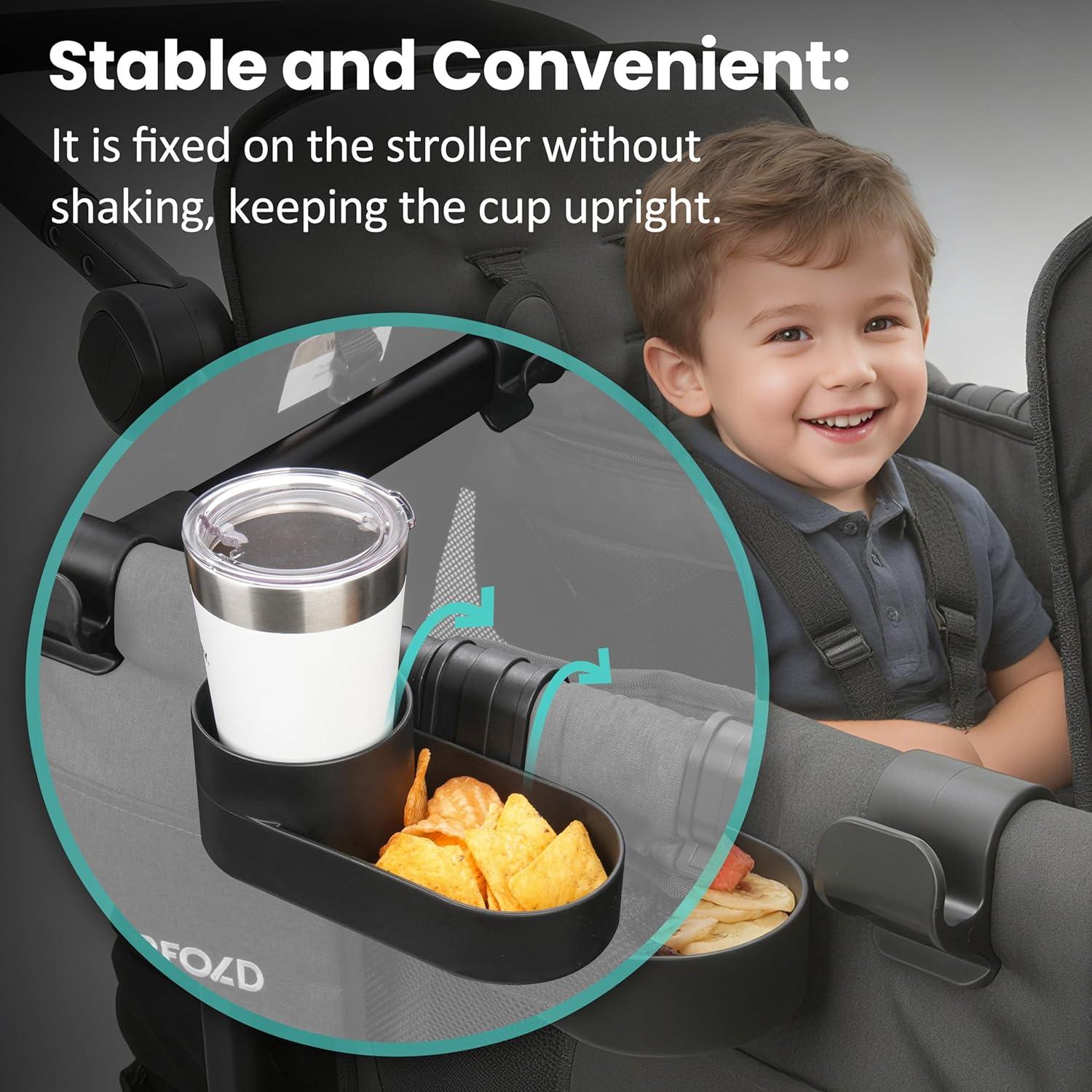 Barra de Soporte y Bandeja de Snack VIOTIIN para Carro de Paseo