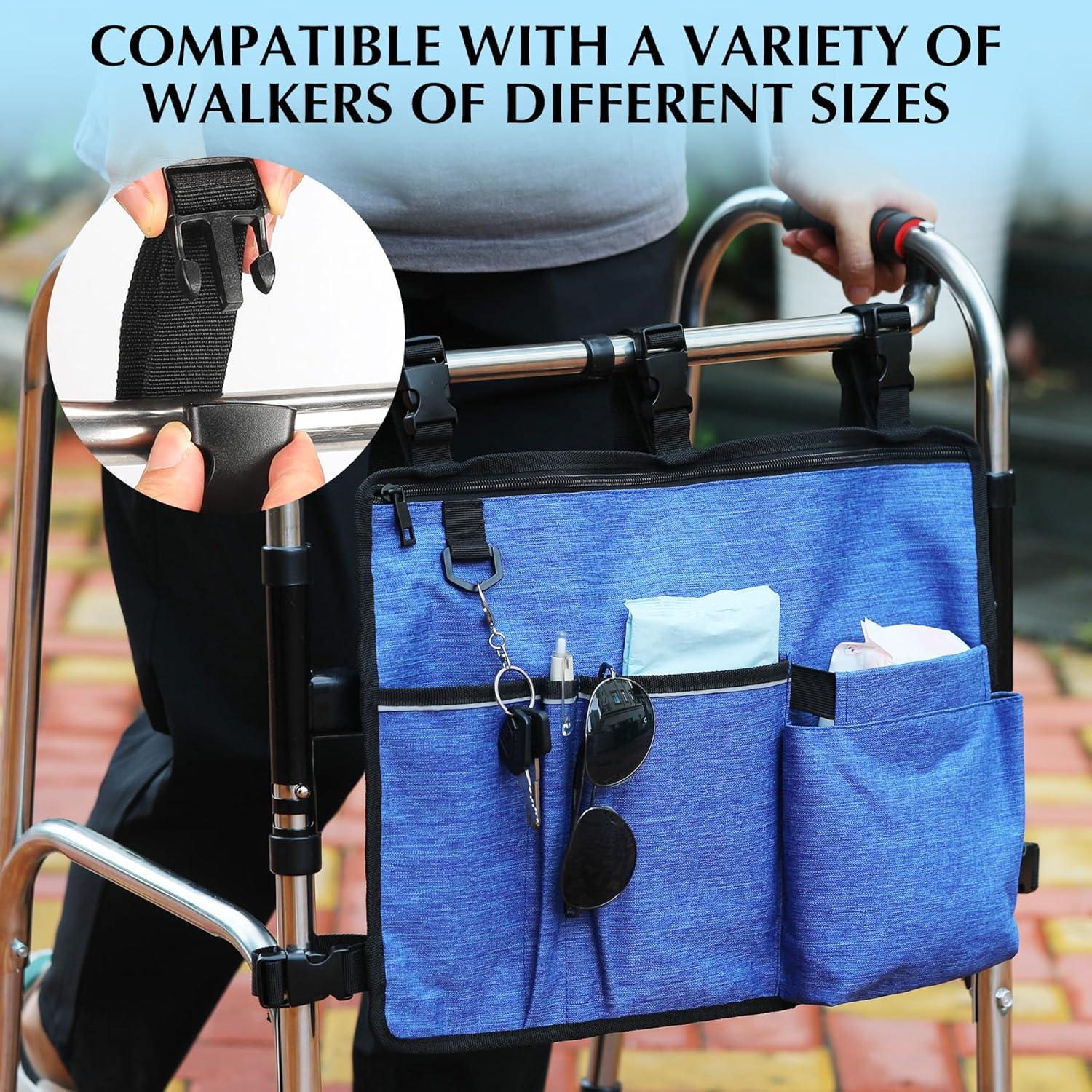 Bolsa para Andador Plegable CLEKEGBAG Azul con Soporte