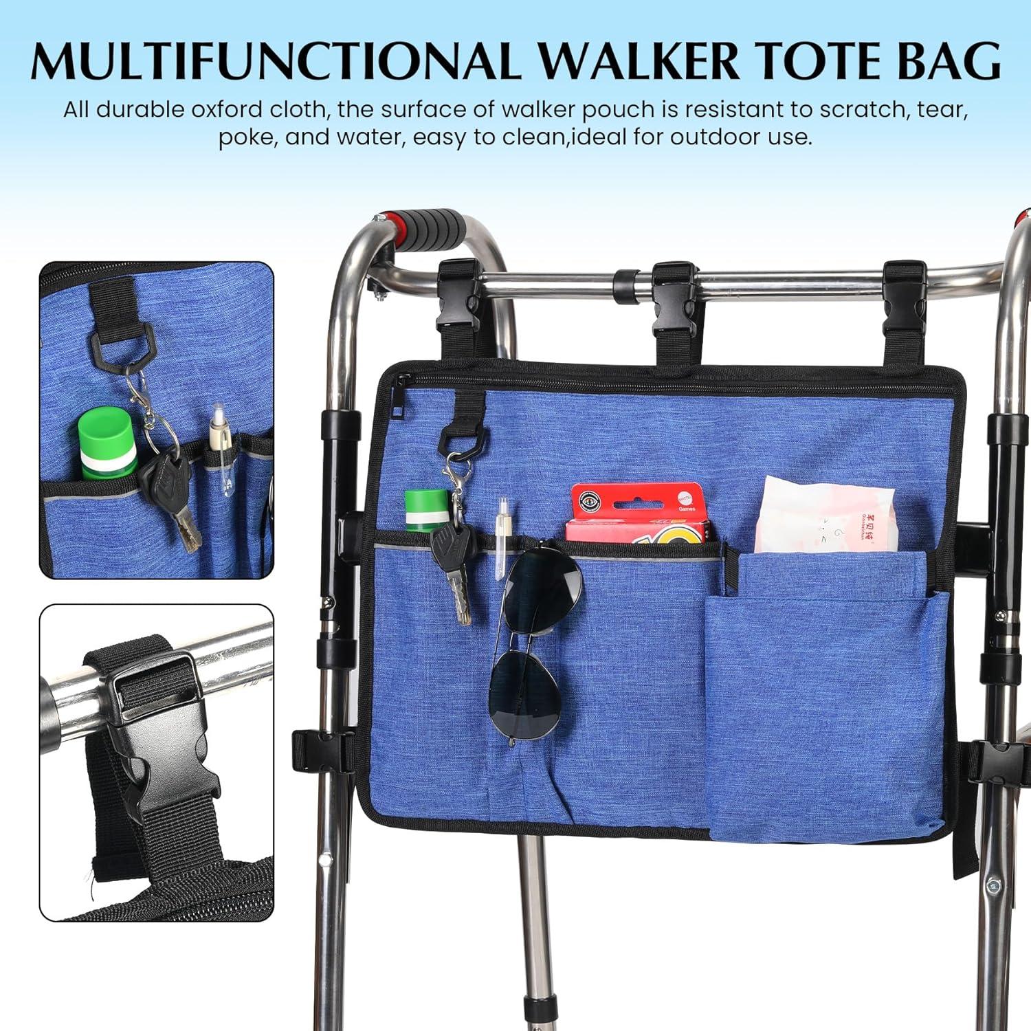 Bolsa para Andador Plegable CLEKEGBAG Azul con Soporte