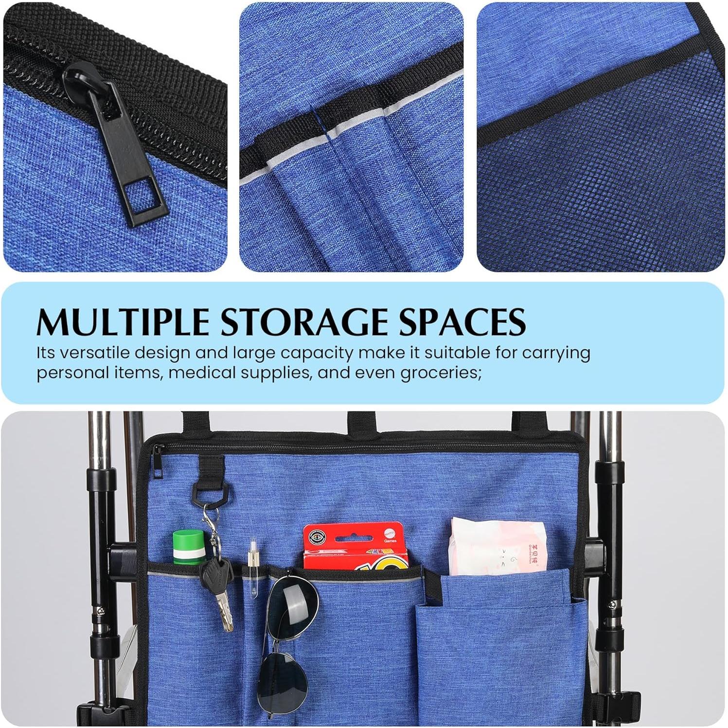 Bolsa para Andador Plegable CLEKEGBAG Azul con Soporte