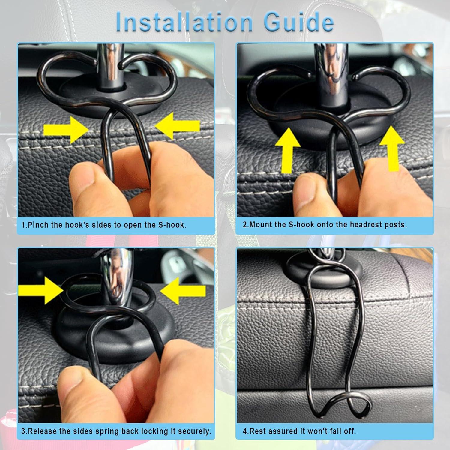 Ganchos para Reposacabezas Idefair - 4 Unidades, Soporte 27.2 kg