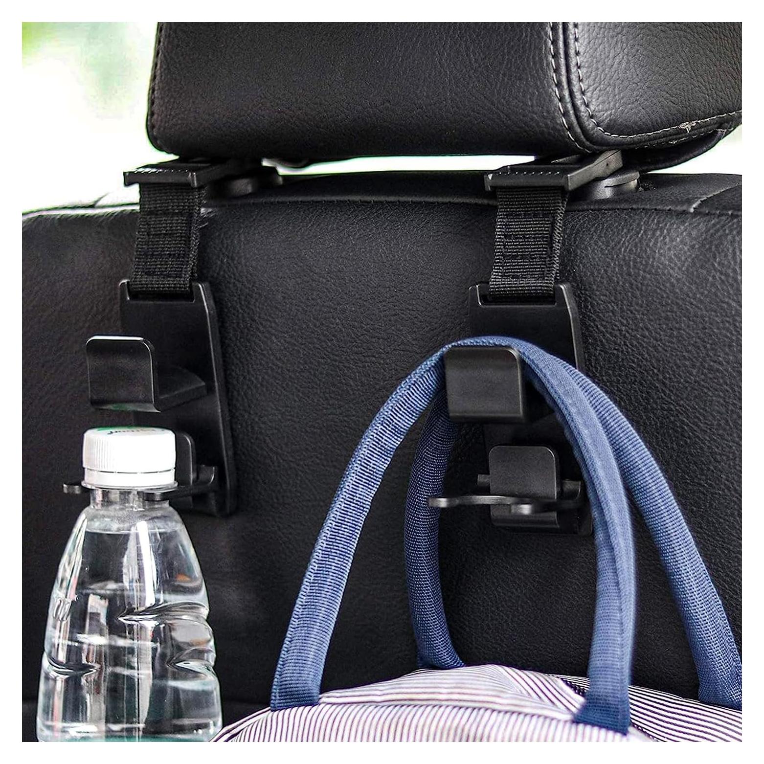 2 Ganchos de Reposacabezas de Coche NYTKL - Negro, ABS