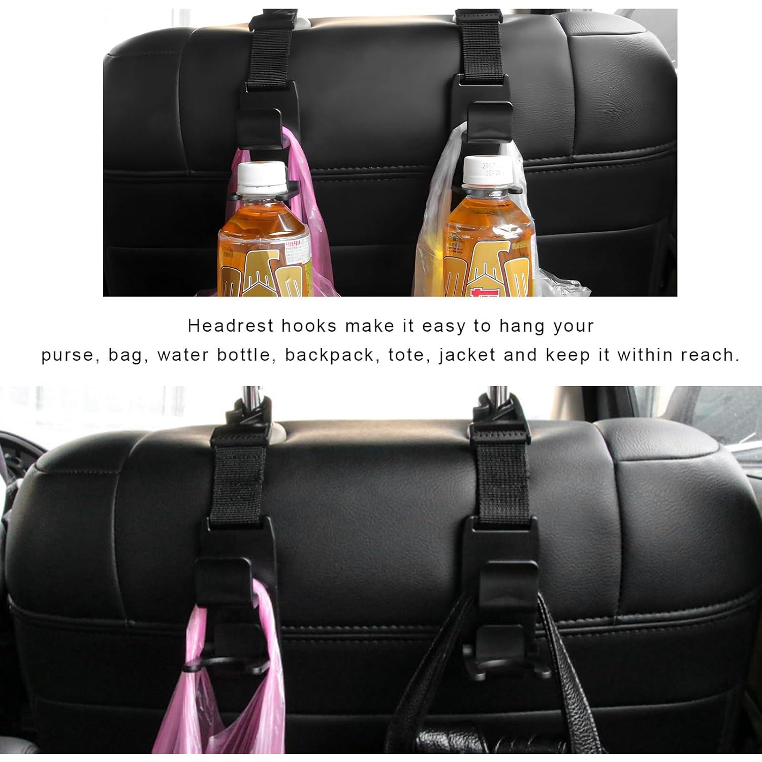 2 Ganchos de Reposacabezas de Coche NYTKL - Negro, ABS