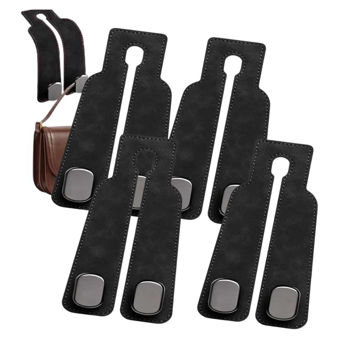 Ganchos para bolso de coche QCGK-11217 - Soporte negro 2 unidades