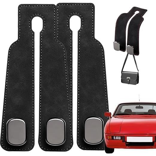 Ganchos para bolso de coche QCGK-11217 - Soporte negro 2 unidades