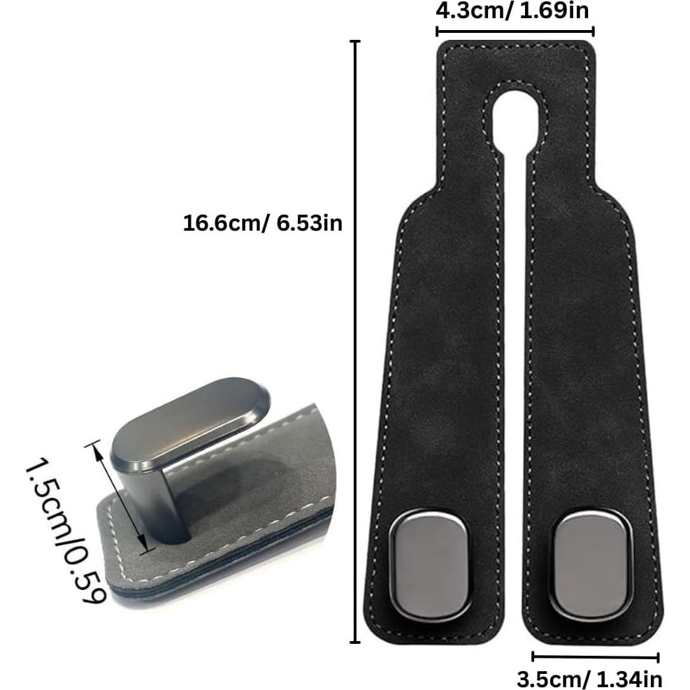 Ganchos para bolso de coche QCGK-11217 - Soporte negro 2 unidades