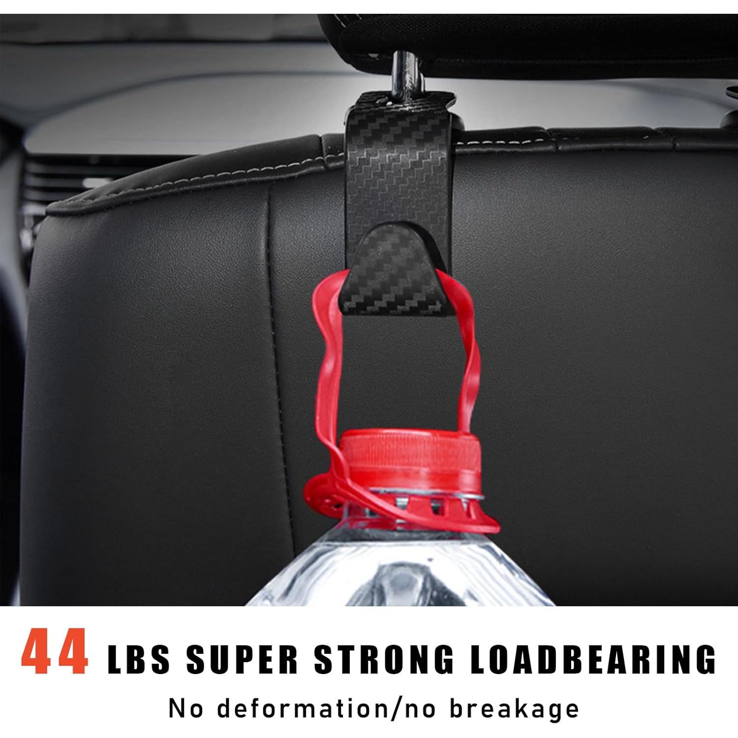 4 Ganchos para Reposacabezas de Coche Yourkar - Fibra de Carbono