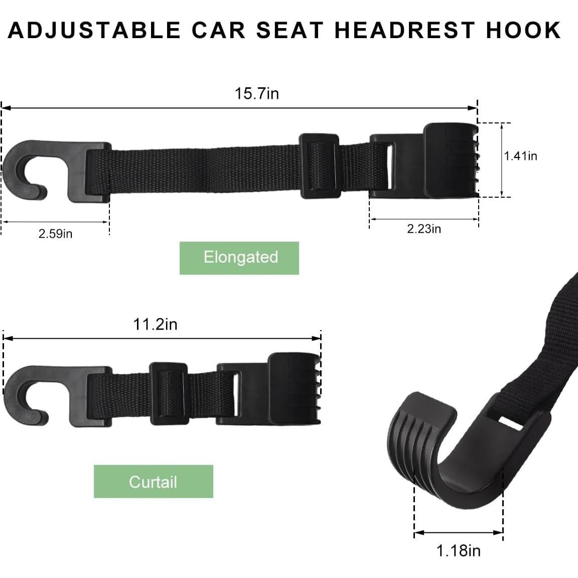 Ganchos para Reposacabezas de Auto ZNDAW 2 Pcs Ajustables
