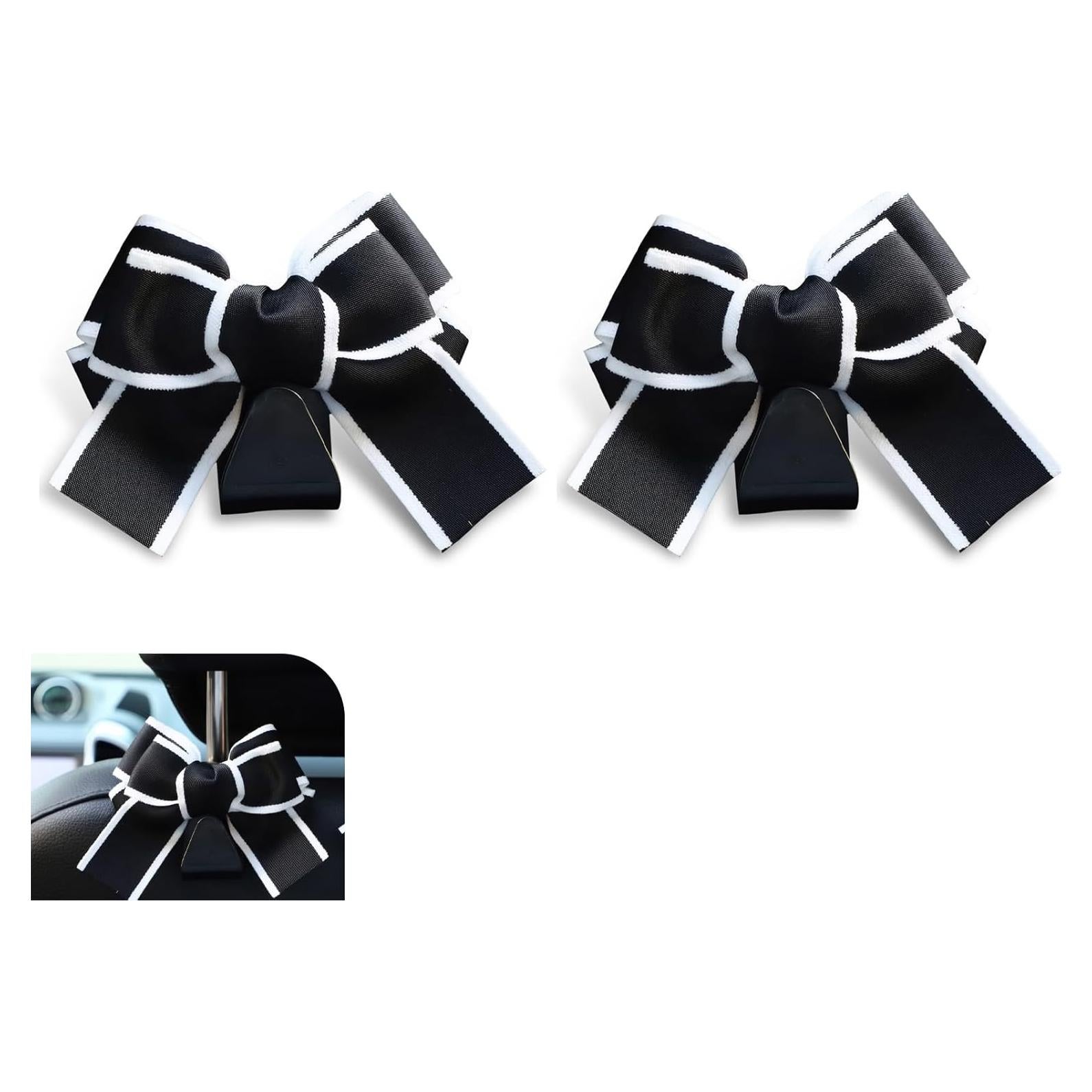 Ganchos para Reposacabezas de Coche Ferianl - 2 Piezas Negro-Blanco