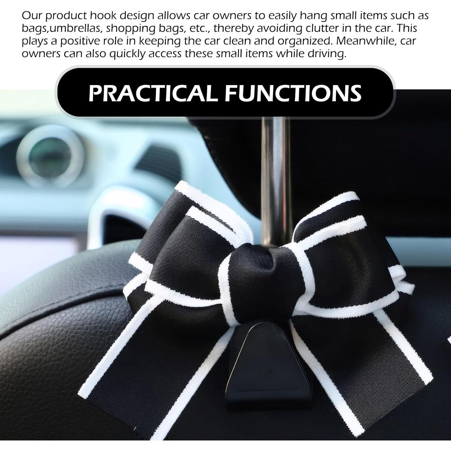 Ganchos para Reposacabezas de Coche Ferianl - 2 Piezas Negro-Blanco