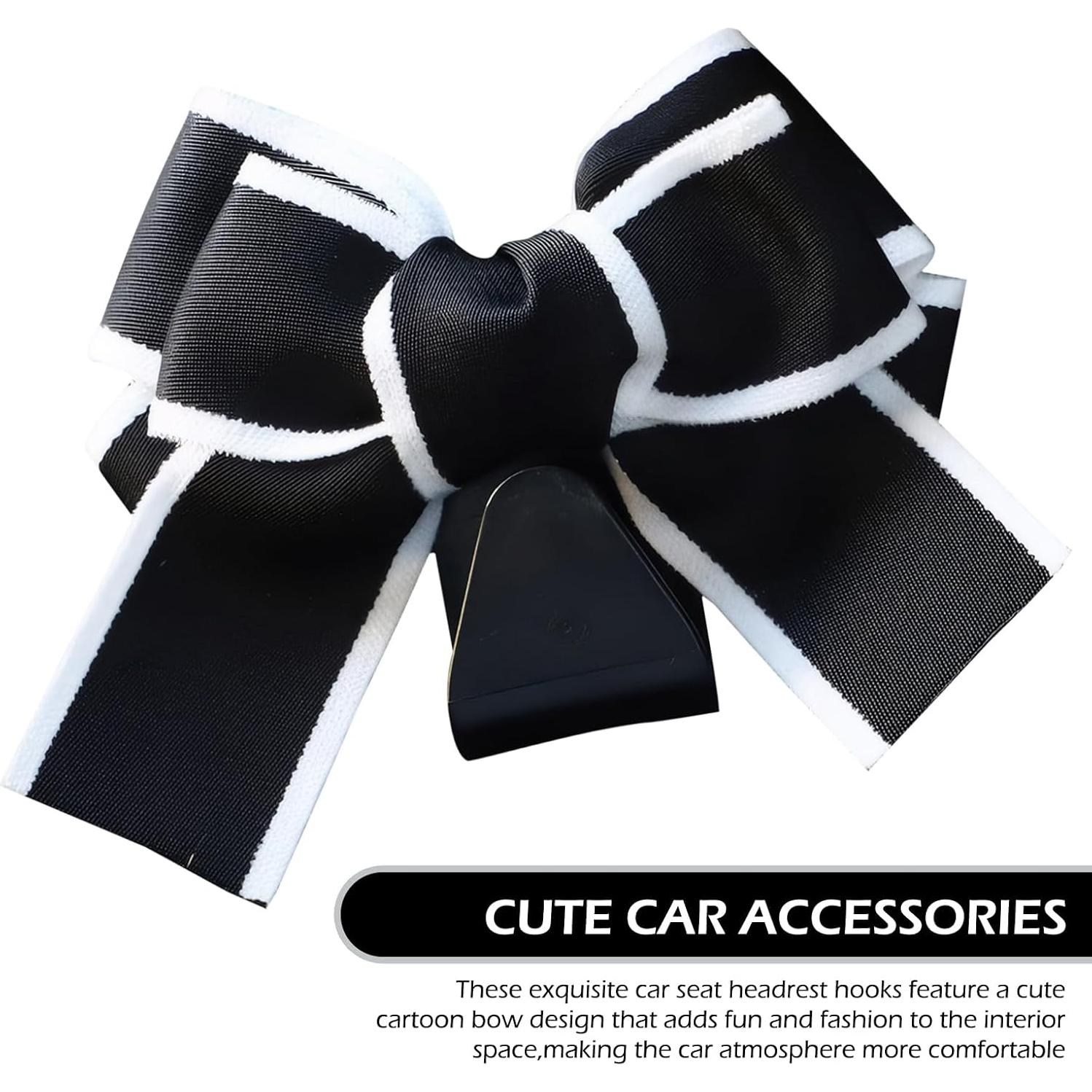 Ganchos para Reposacabezas de Coche Ferianl - 2 Piezas Negro-Blanco