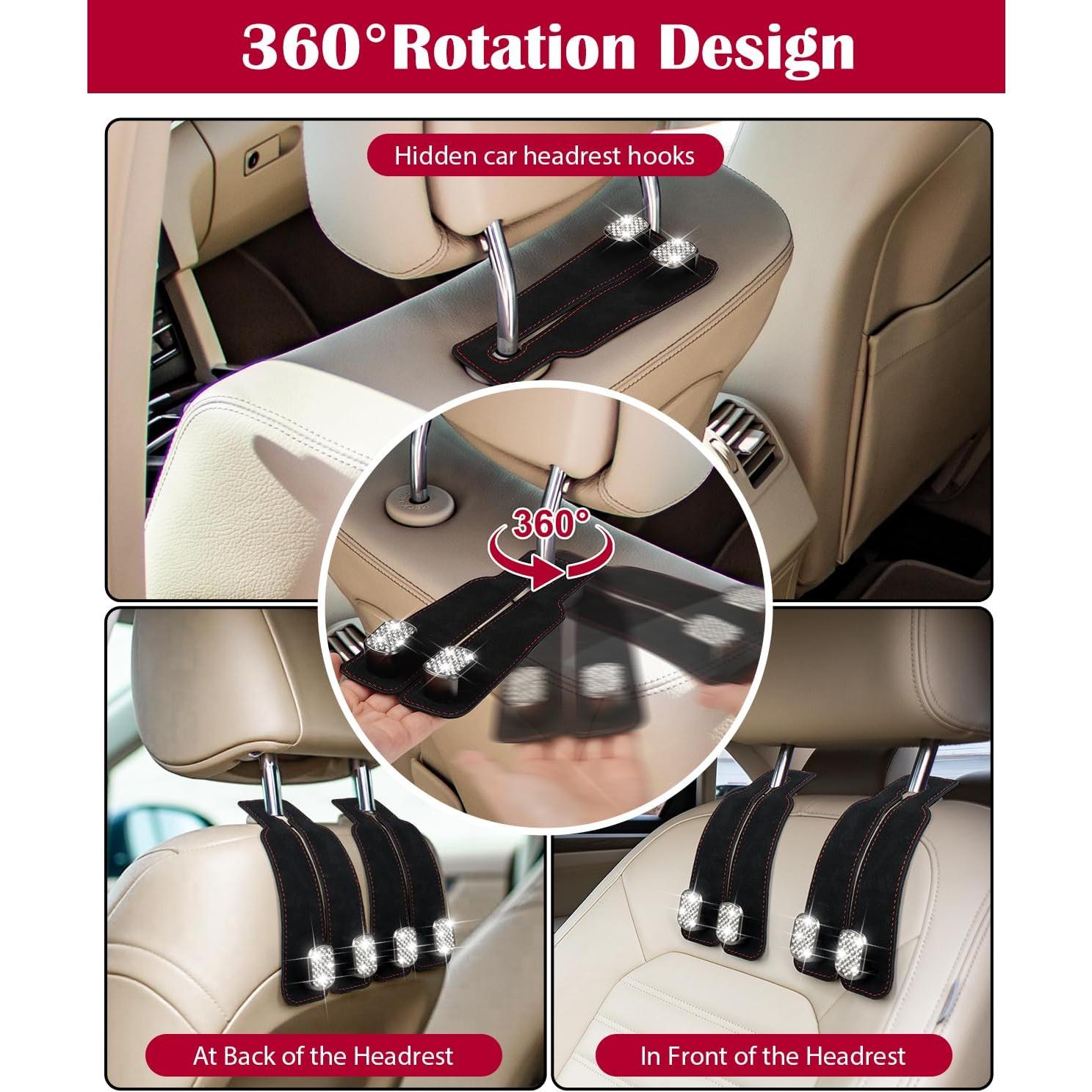 Ganchos para Reposacabezas de Coche MOBIKEY 2Pcs Negro