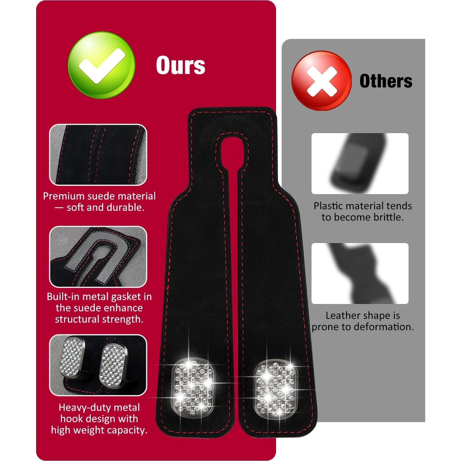 Ganchos para Reposacabezas de Coche MOBIKEY 2Pcs Negro