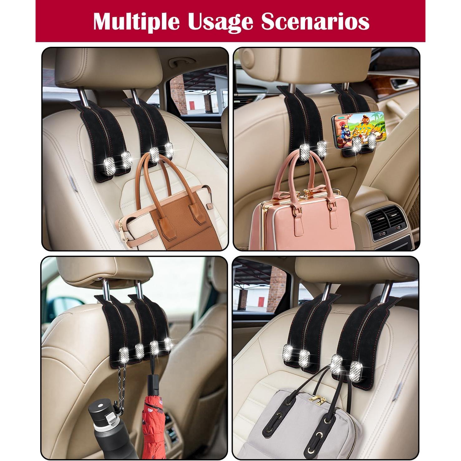 Ganchos para Reposacabezas de Coche MOBIKEY 2Pcs Negro