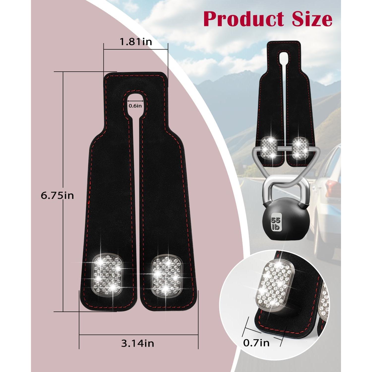 Ganchos para Reposacabezas de Coche MOBIKEY 2Pcs Negro