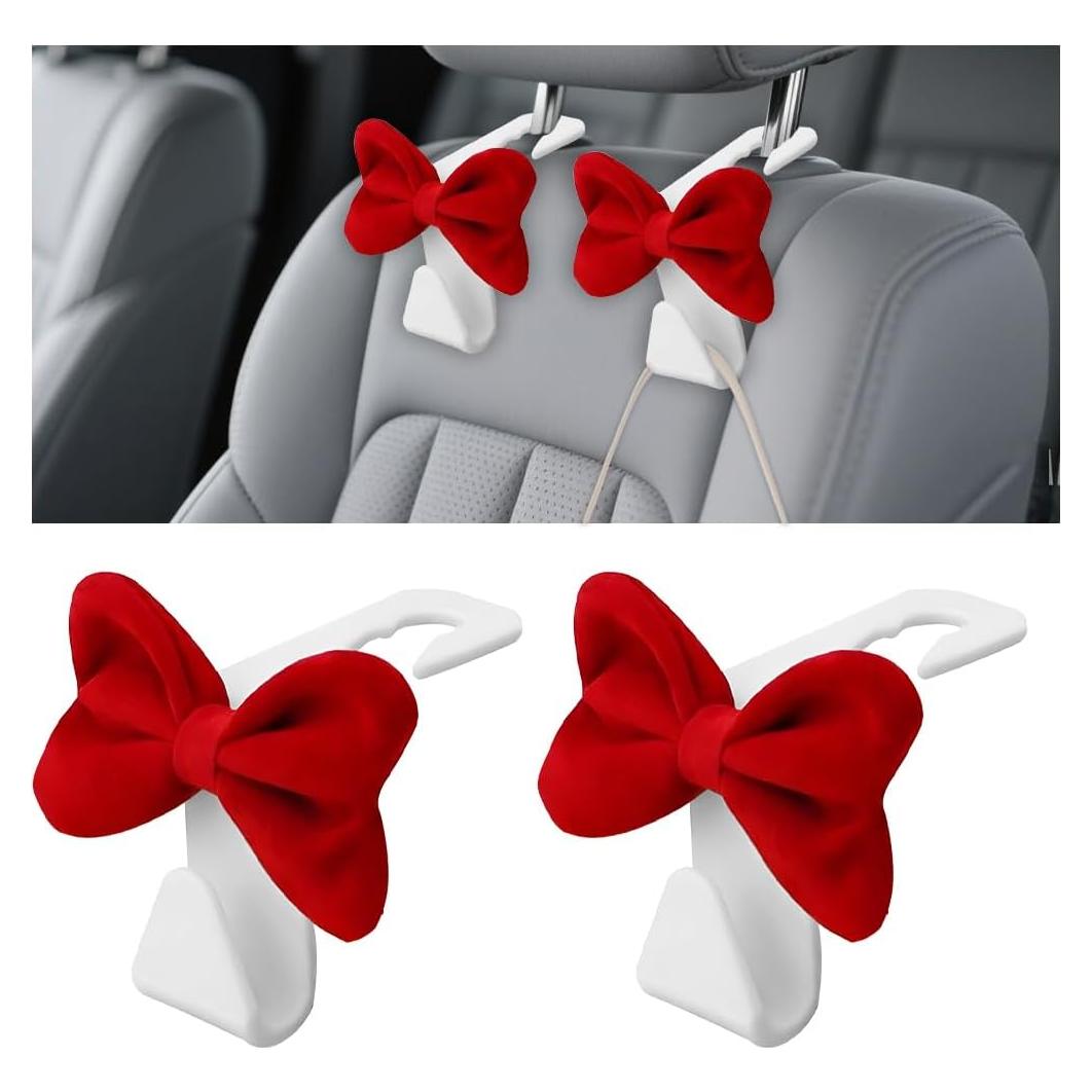 Gancho para Reposacabezas de Coche BESULEN 2 Pcs Rojo/Blanco
