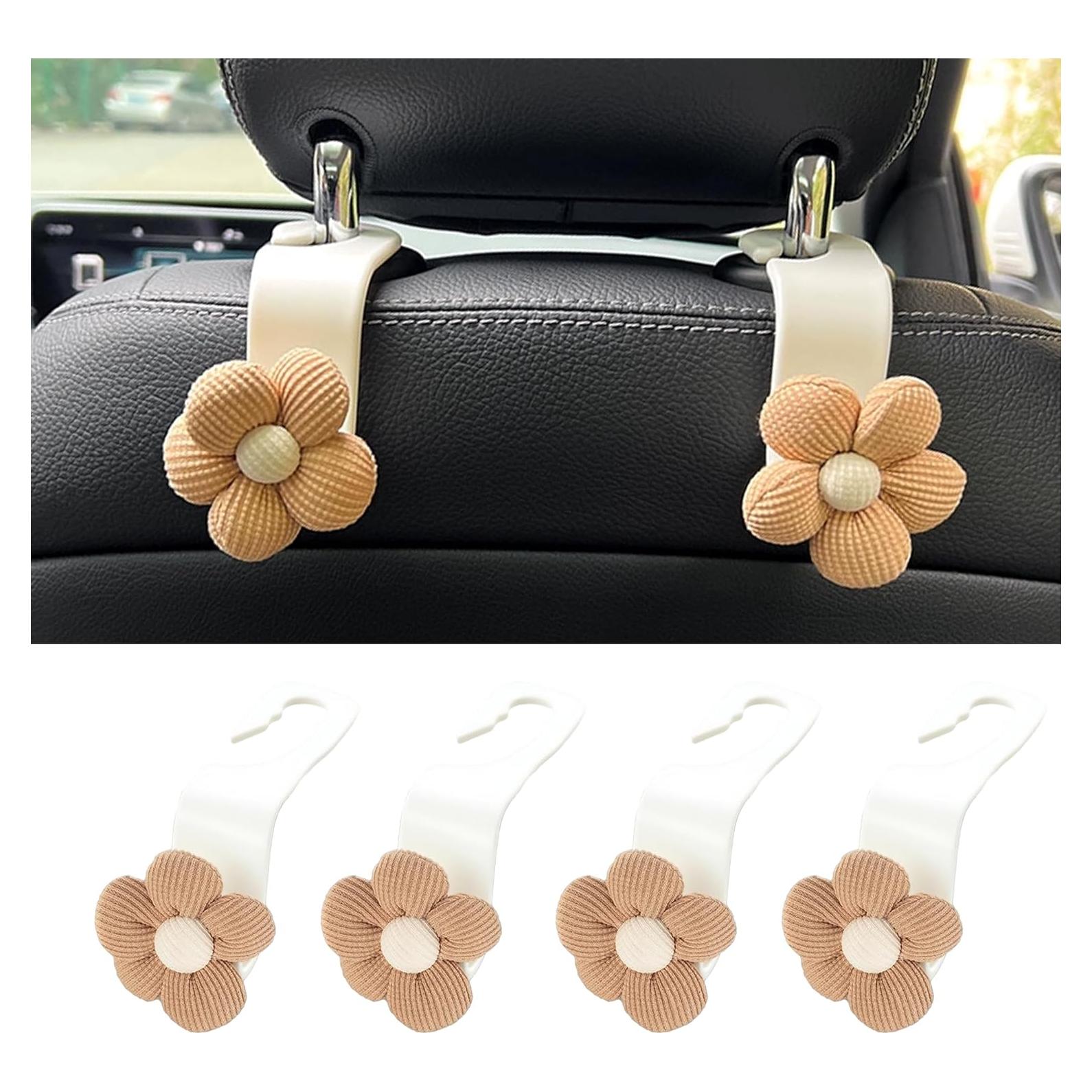 Ganchos para Reposacabezas de Coche Alieemo 4PCS Naranja/Blanco