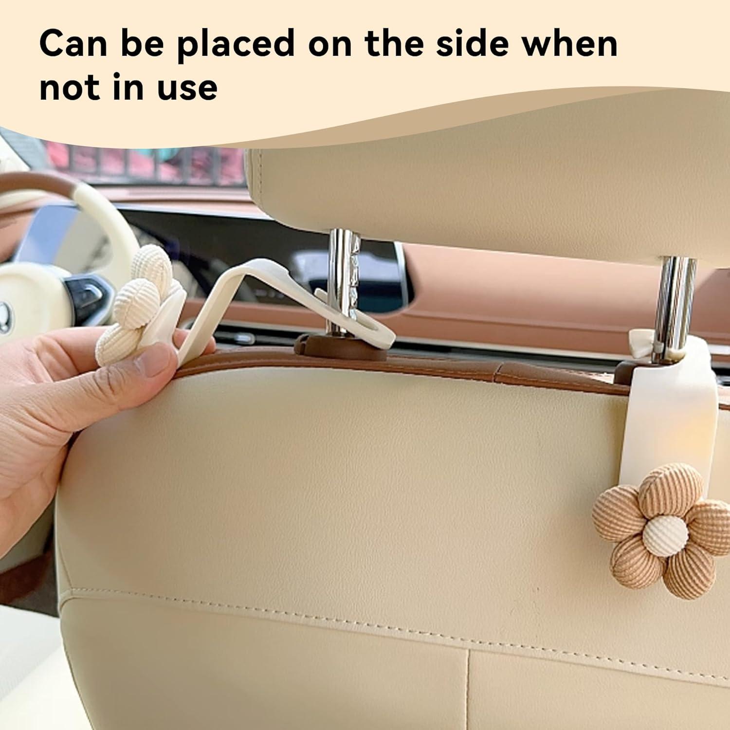 Ganchos para Reposacabezas de Coche Alieemo 4PCS Naranja/Blanco