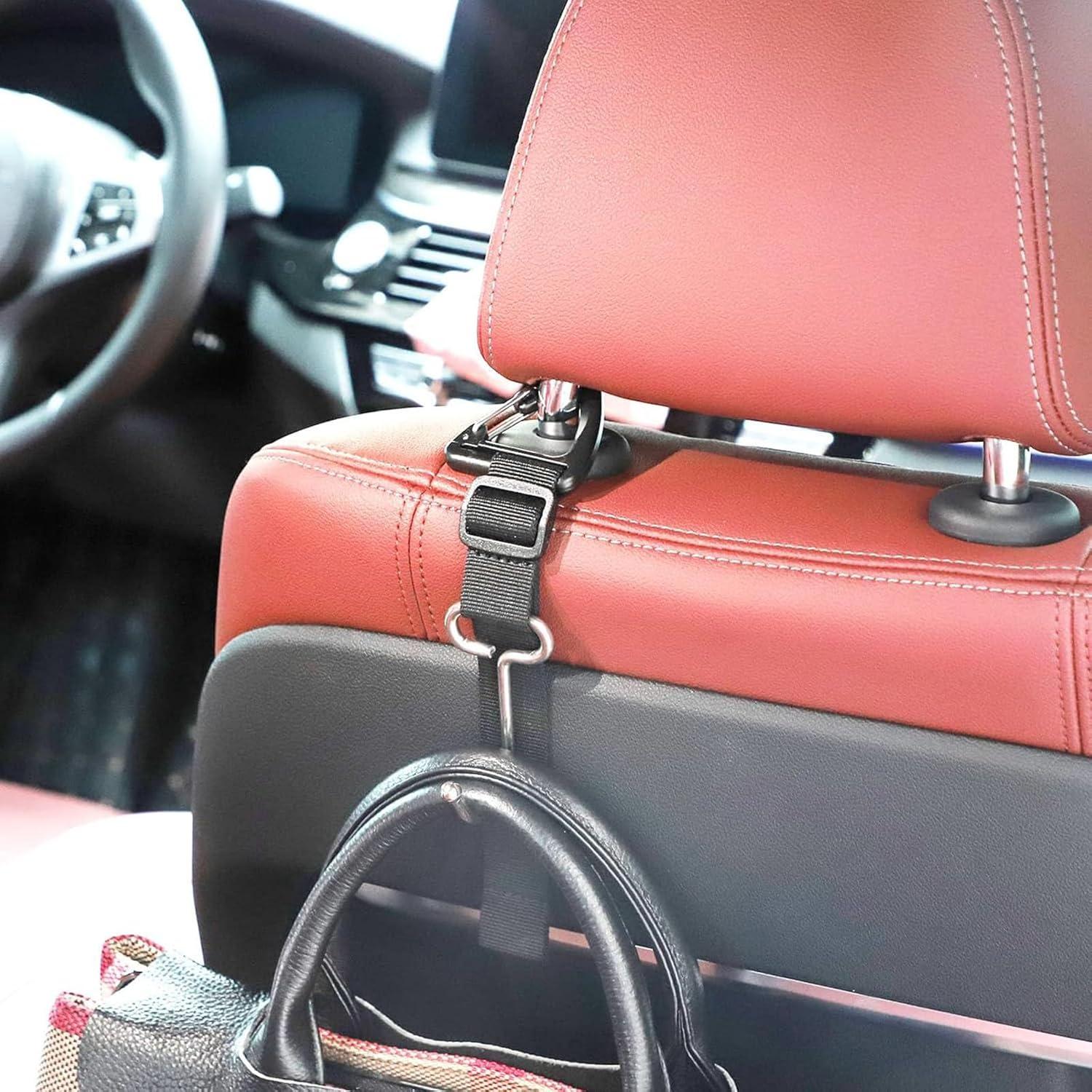 Gancho de Almacenamiento YIKANGHENG para Respaldo de Asiento de Coche - 2 Pcs, Acero Inoxidable Ajustable 20 cm