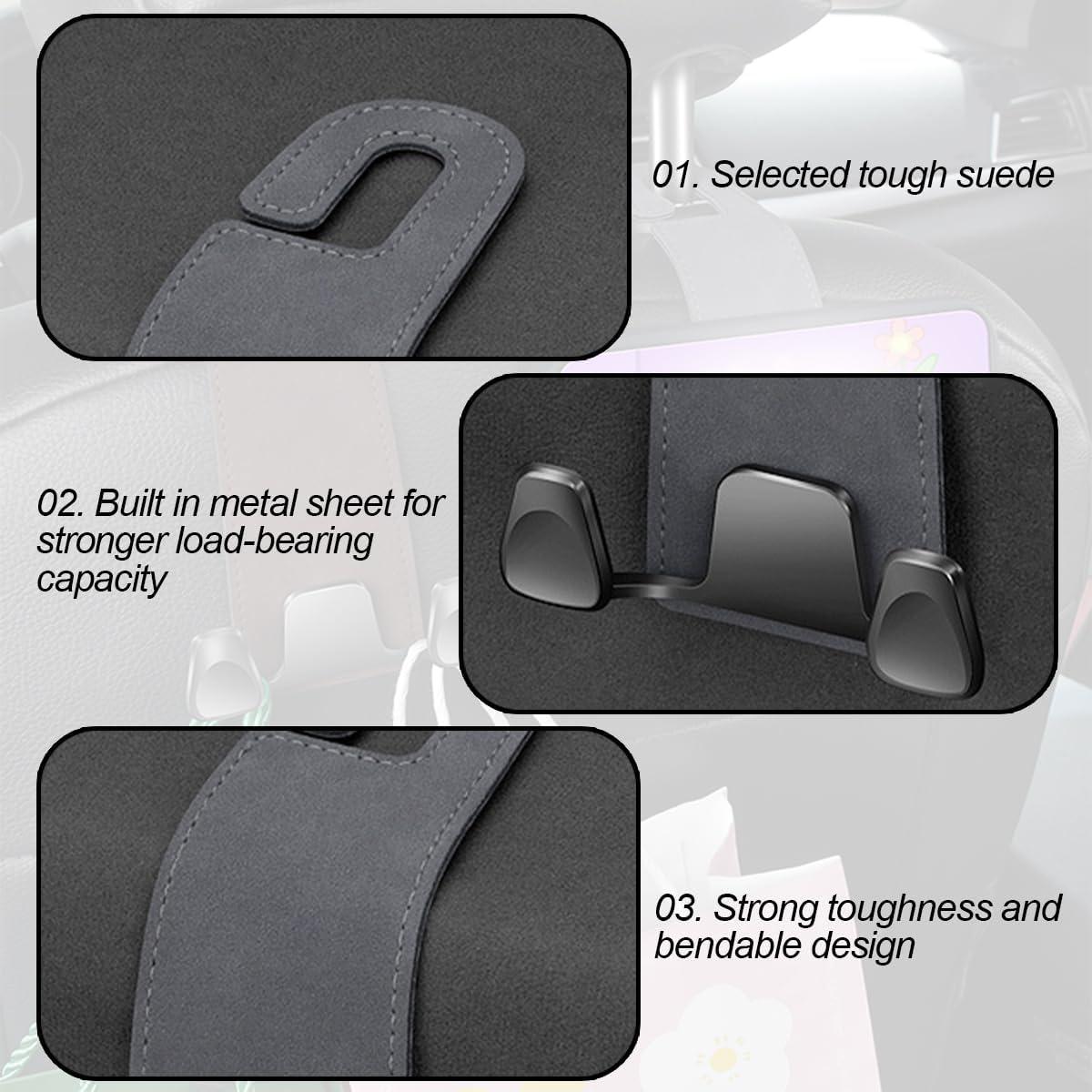 Gancho para reposacabezas Zpana, 2PCS, gris, organizador auto