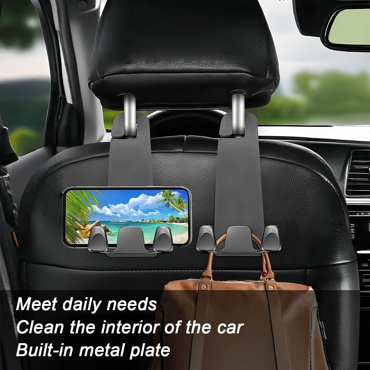 Gancho para reposacabezas Zpana, 2PCS, gris, organizador auto