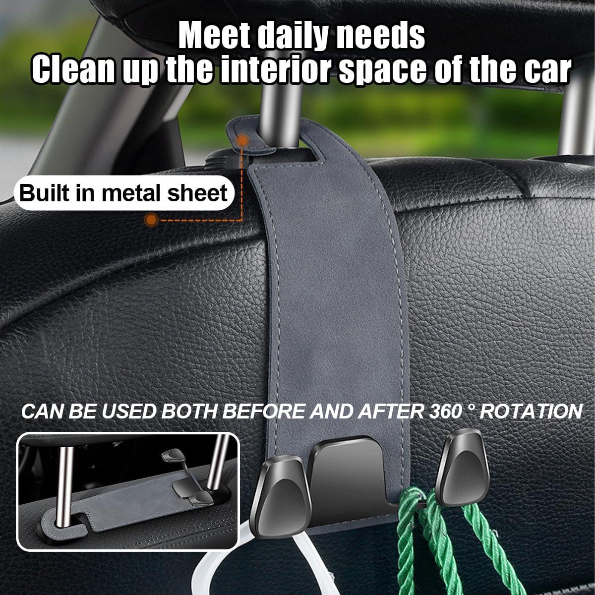 Gancho para reposacabezas Zpana, 2PCS, gris, organizador auto