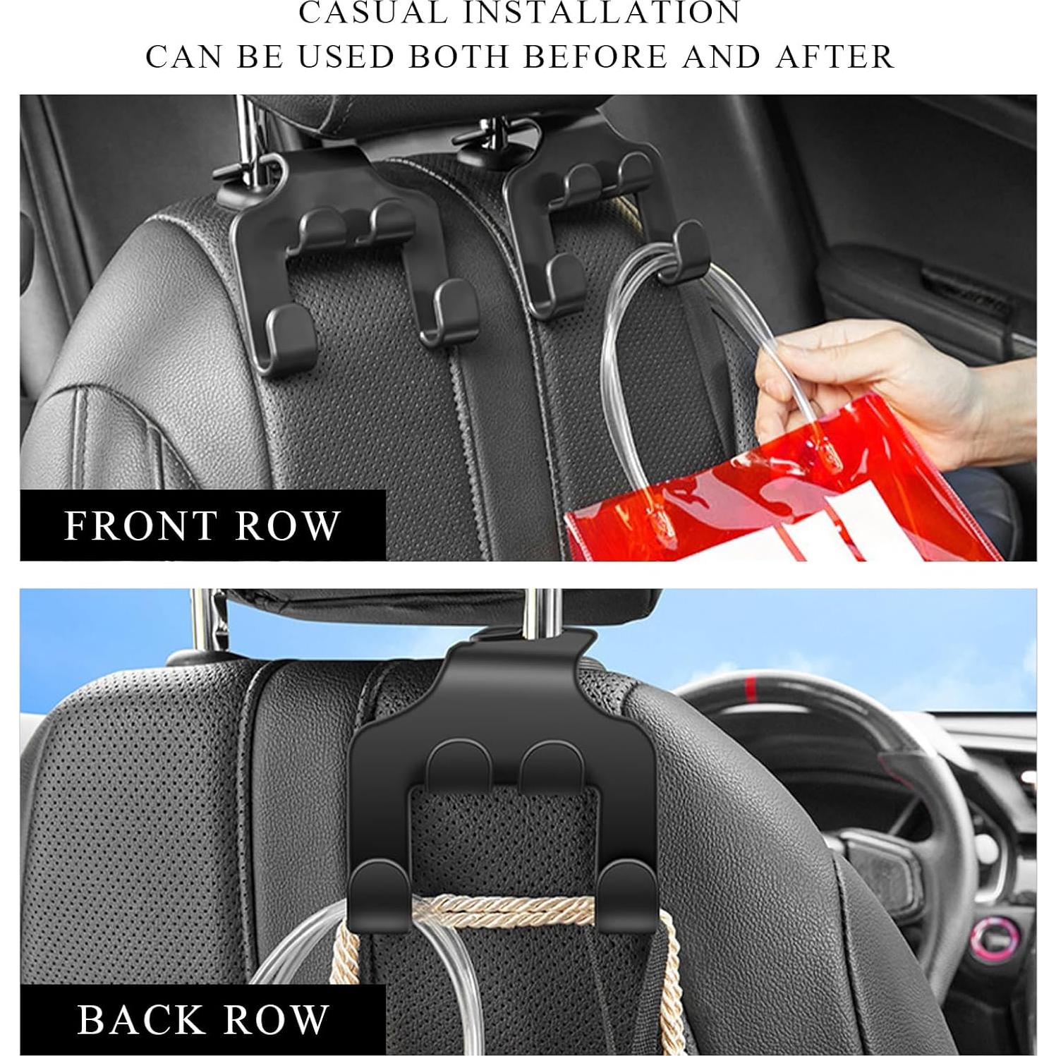 Ganchos para Reposacabezas de Coche MUQIDA - 2 Piezas, ABS