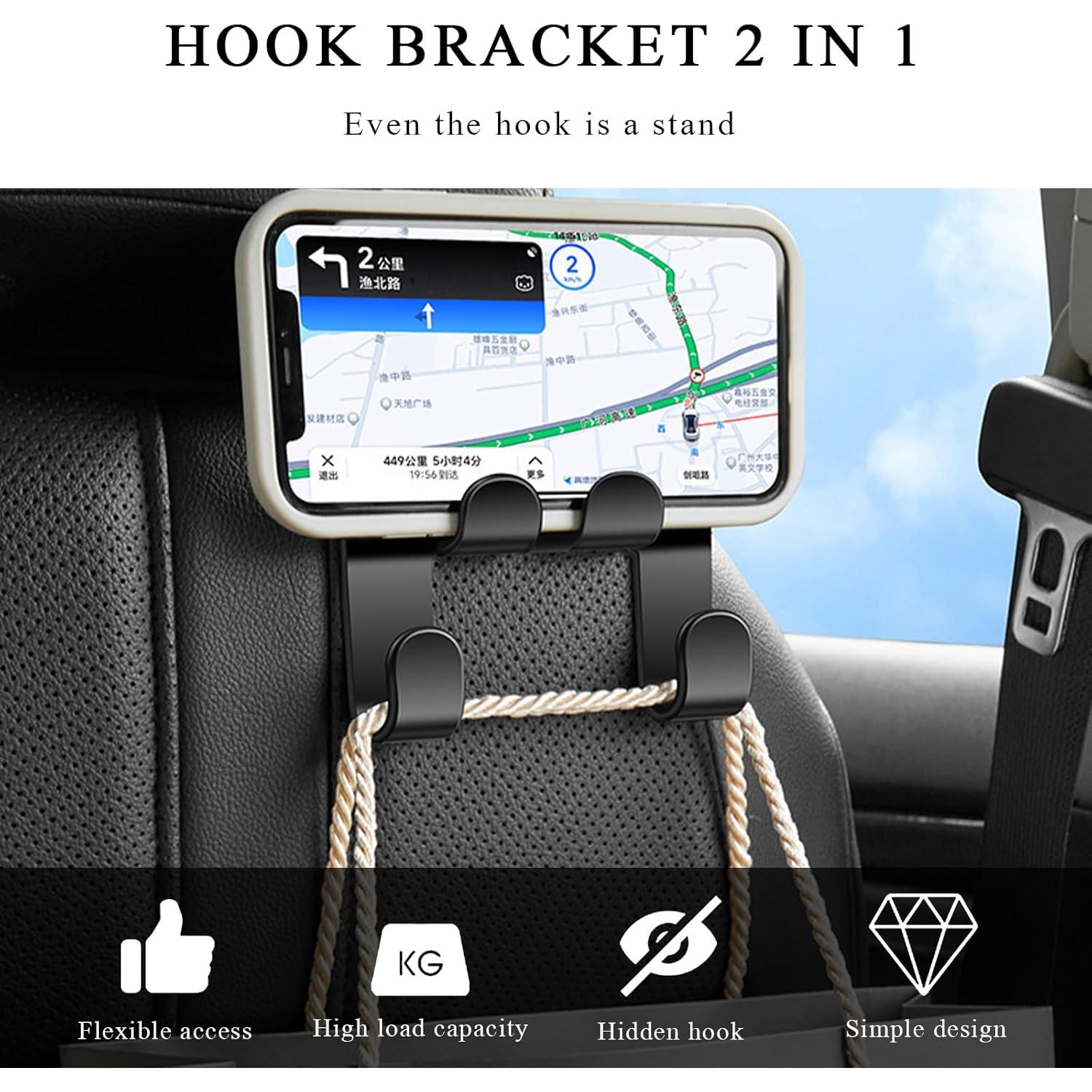 Ganchos para Reposacabezas de Coche MUQIDA - 2 Piezas, ABS