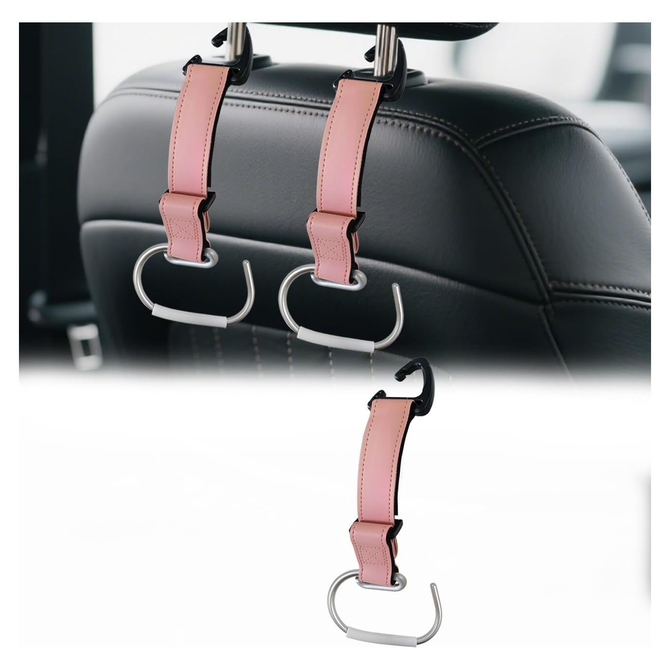 Ganchos para Bolsos de Auto Frayot, Correa Ajustable Rosa